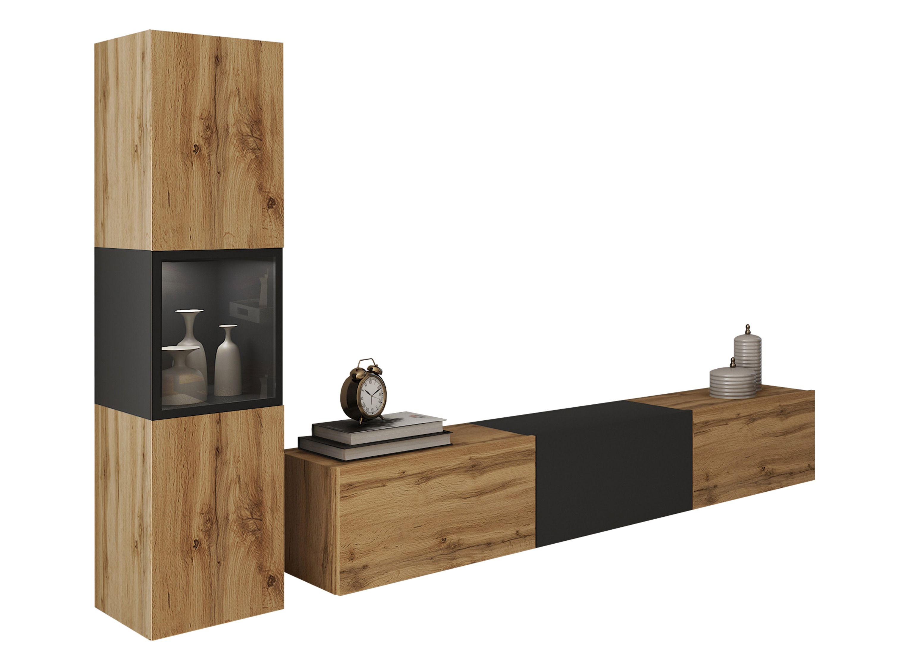 Set za dnevnu sobu Sarasota 192 (Hrast Votan + Grafit)