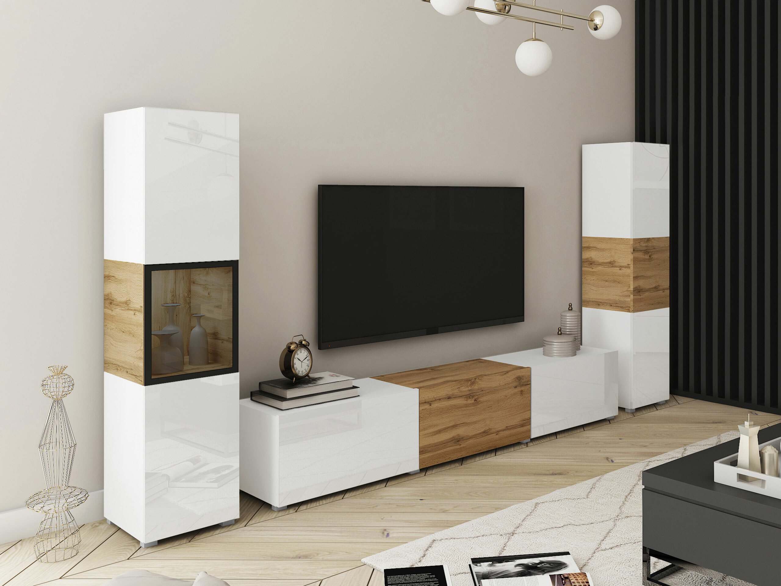 Set za dnevnu sobu Sarasota 193 (Belo + Hrast Votan)