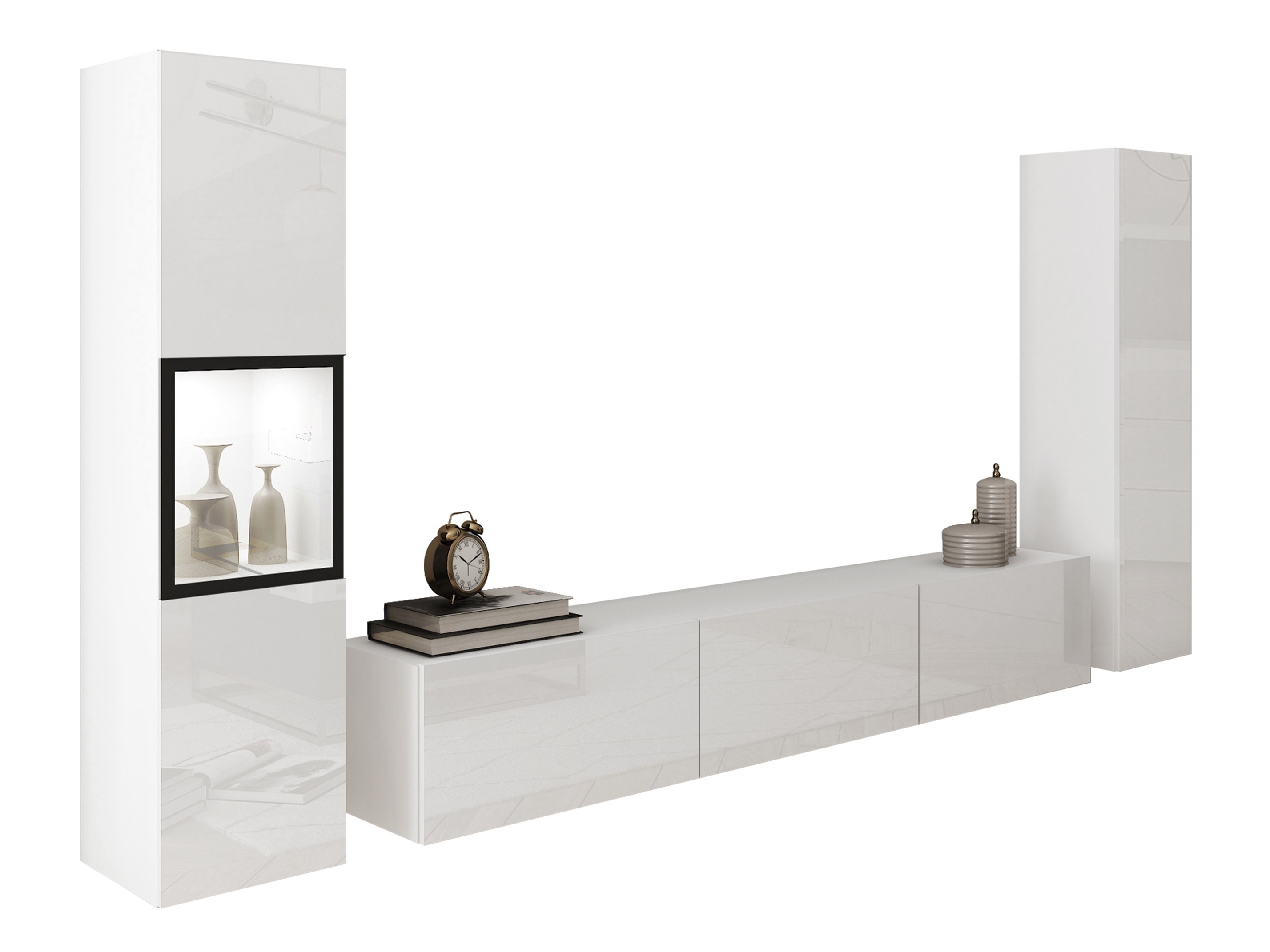 Set za dnevnu sobu Sarasota 193 (Belo + Sjajno belo)