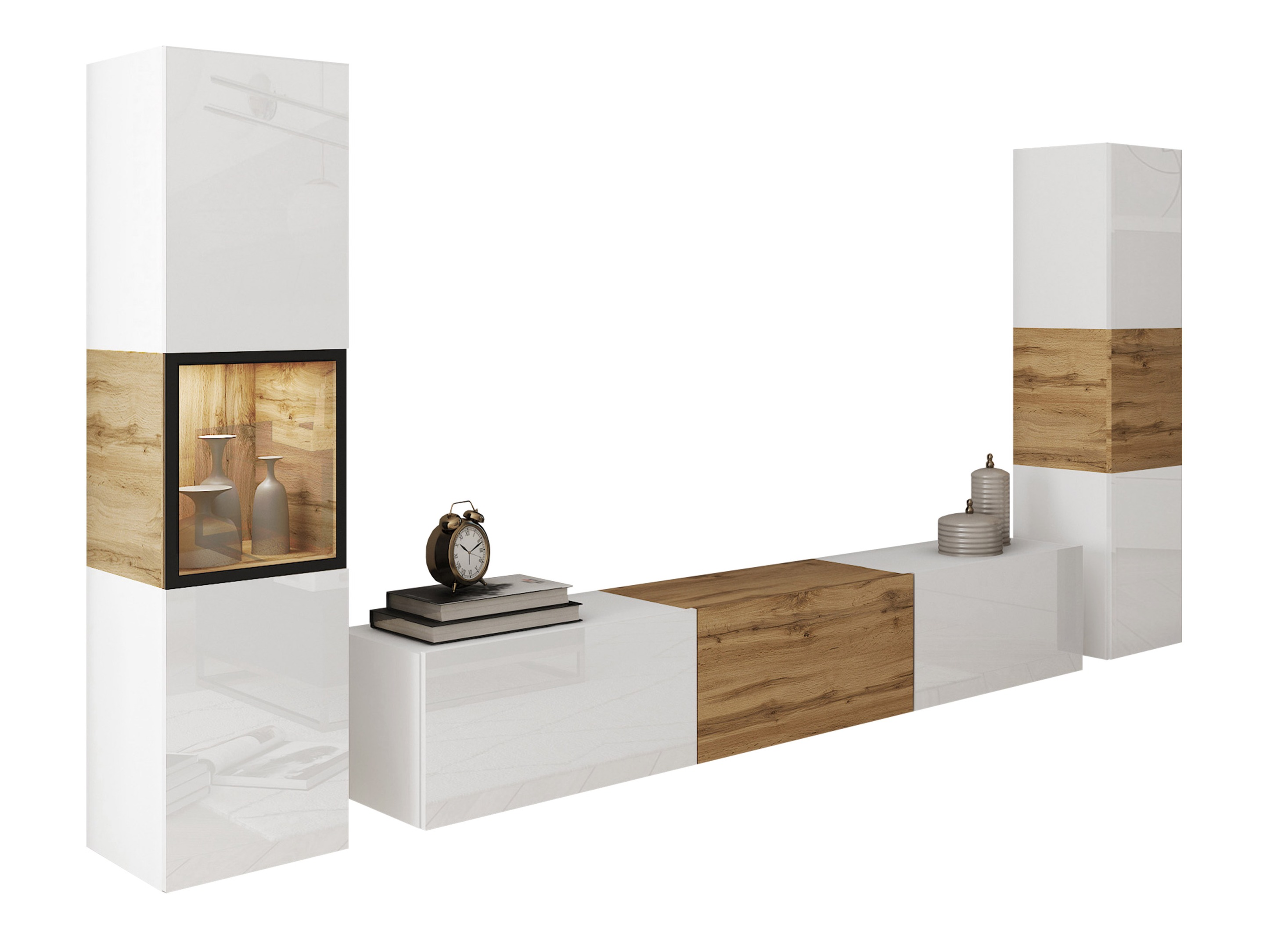 Set za dnevnu sobu Sarasota 193 (Belo + Вотан храст)