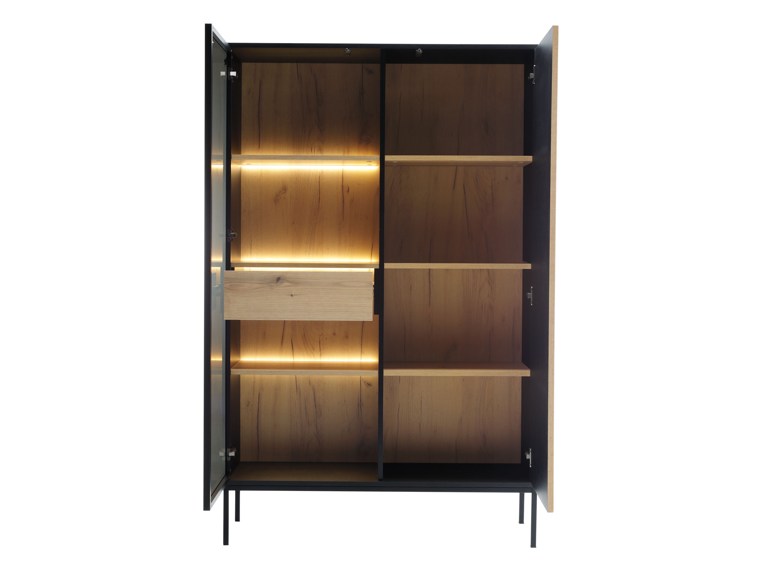 Set za dnevnu sobu Soferi 113 (Crno + Hrast Votan)