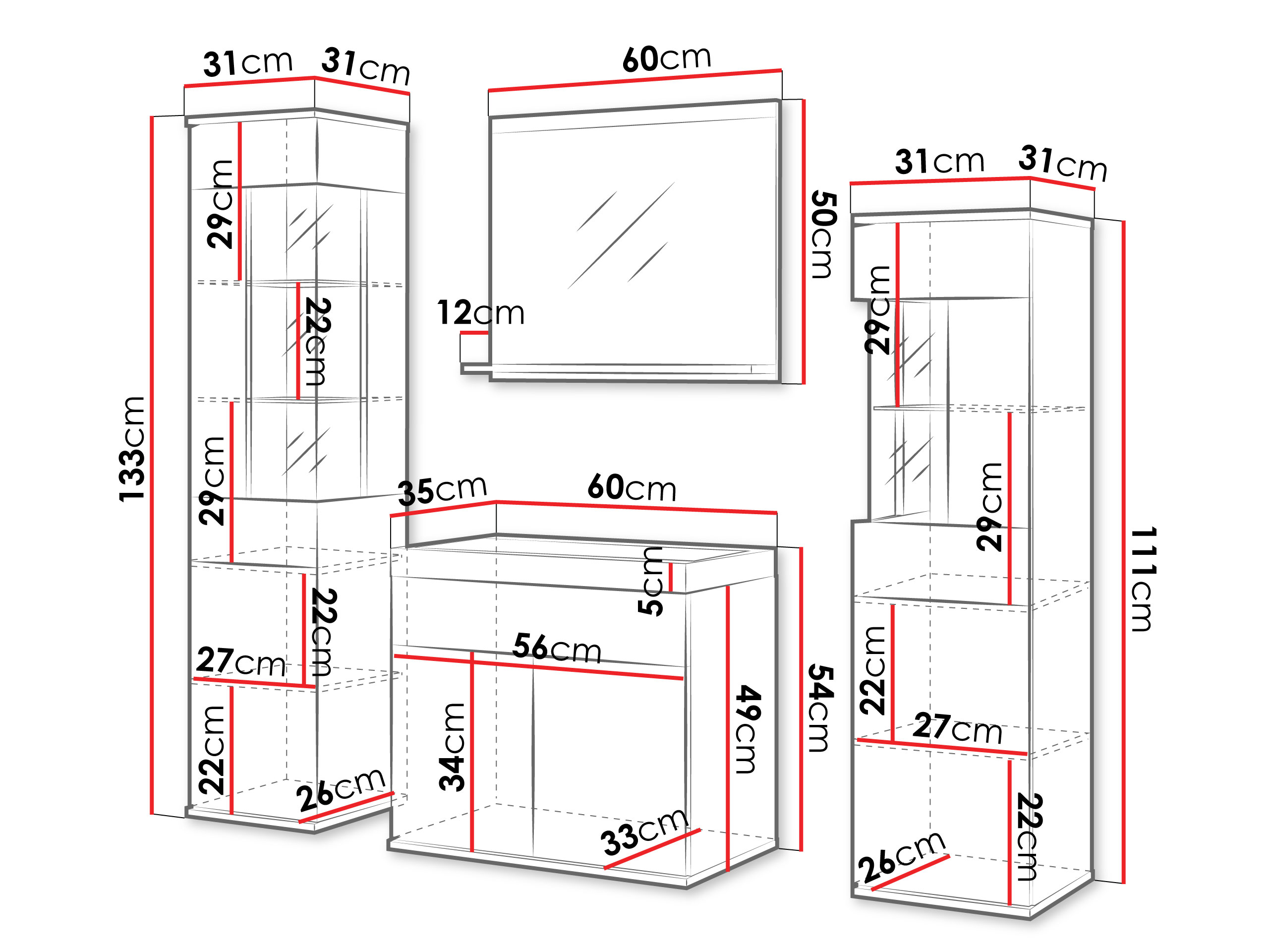 Set za kupatilo Sarasota 194 (Grafit)