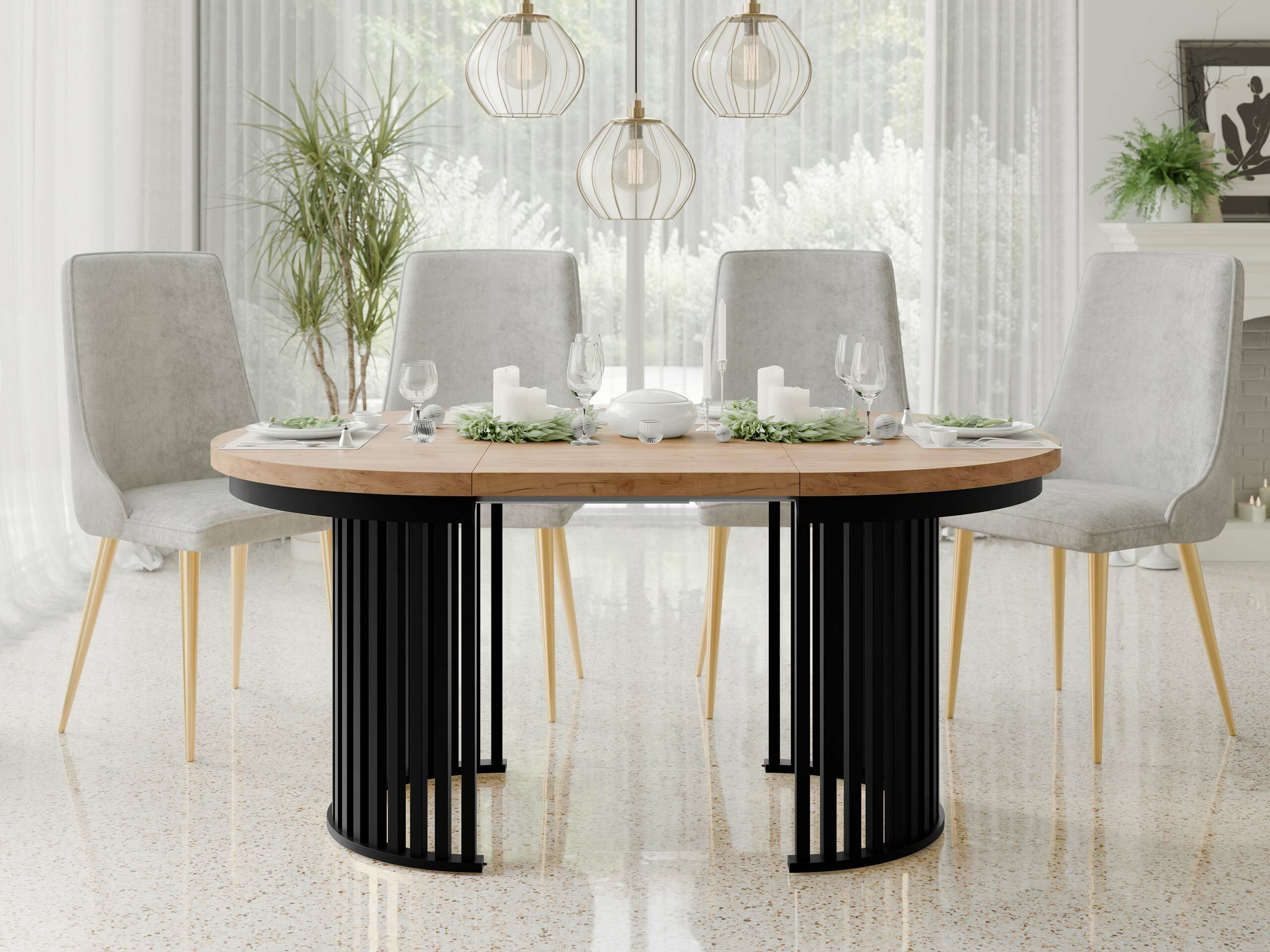 Sto Racine 145 (Zanatski zlatni hrast + Crno)