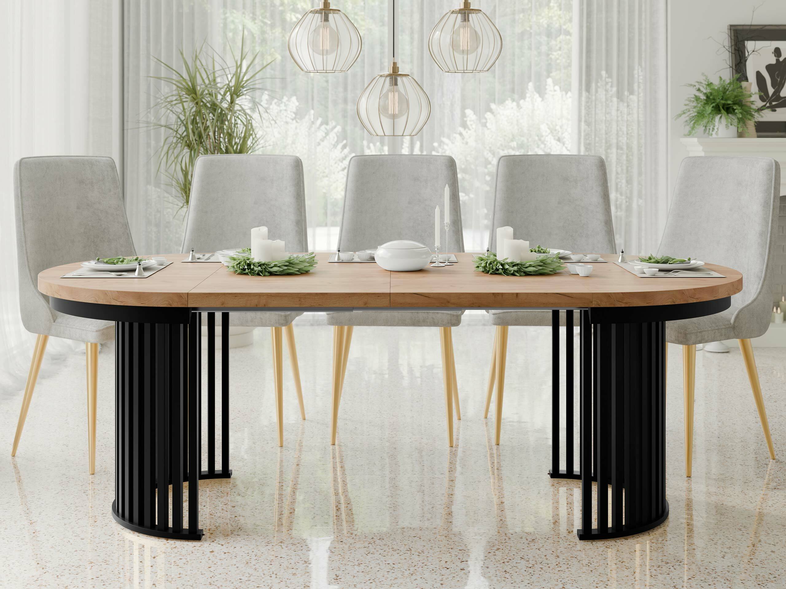 Sto Racine 145 (Zanatski zlatni hrast + Crno)