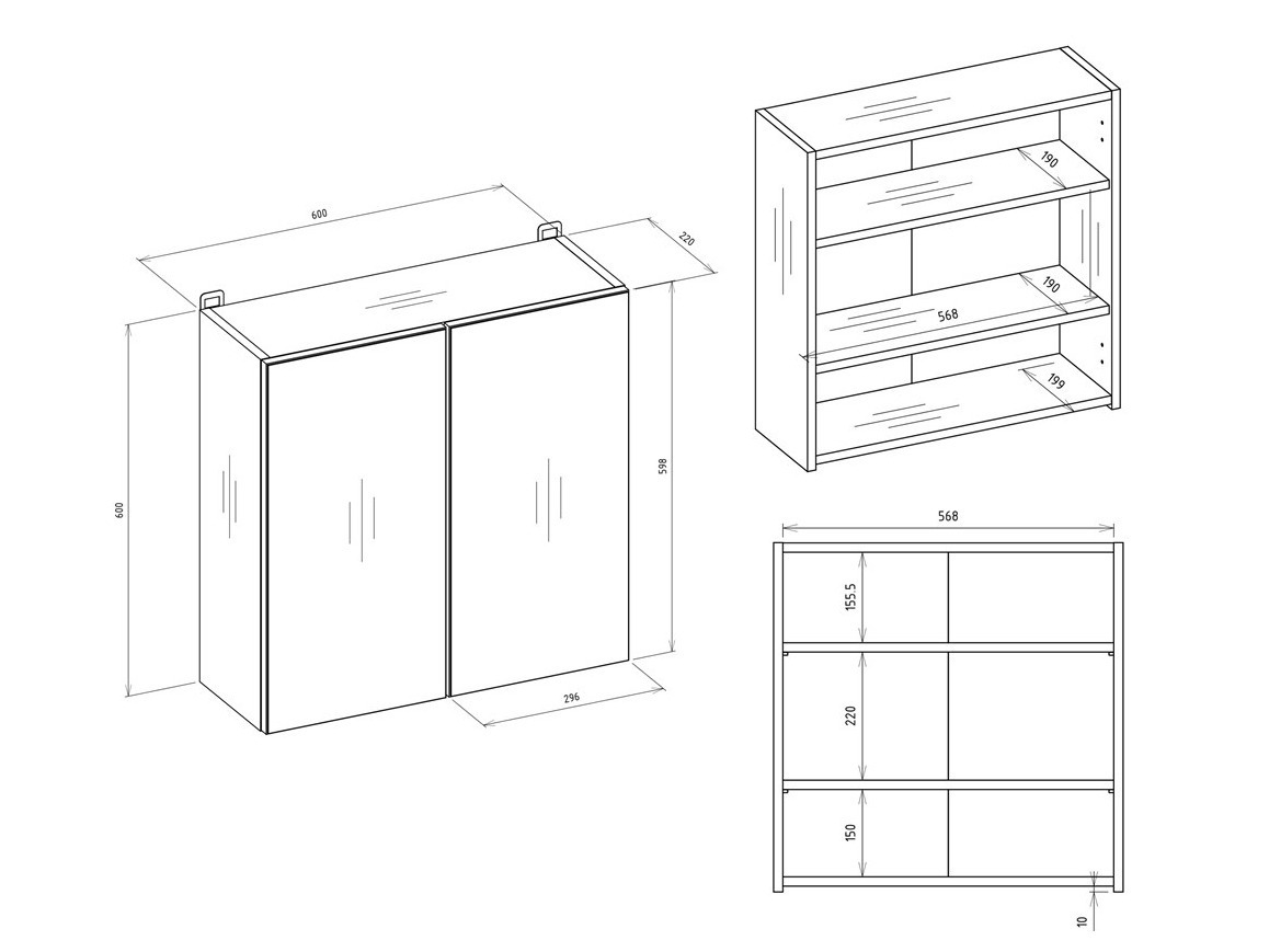 Ormarić za kupatilo sa ogledalom Balelbo 101 (Artisan hrast)