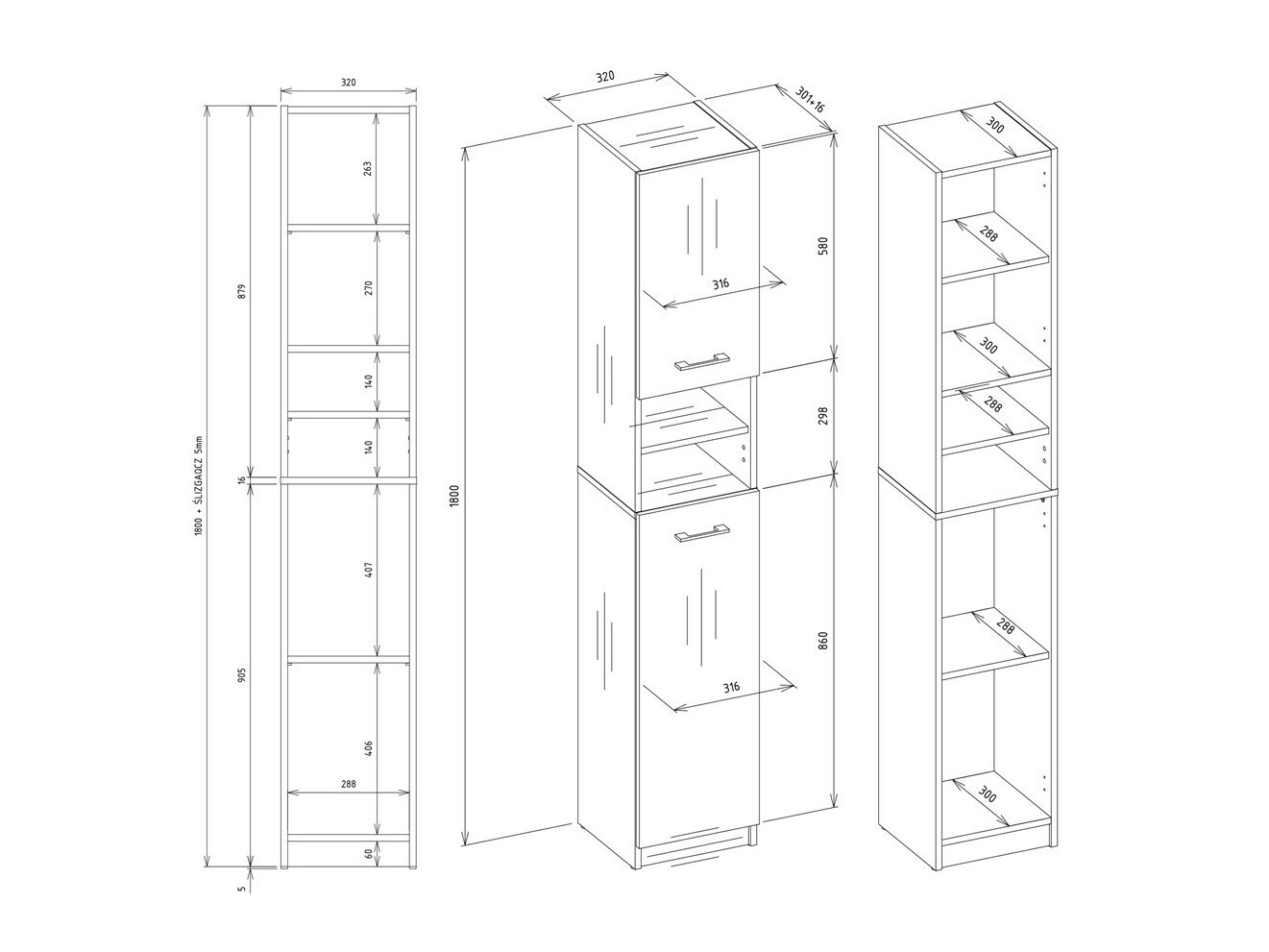 Samostojeći kupatilski ormarić Mandeville 152 (Antracit + Artisan hrast)