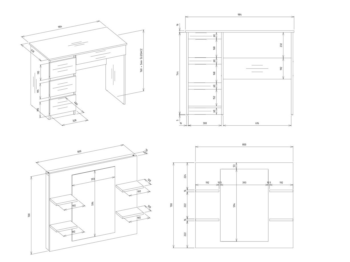 Toaletni sto Mandeville 351 (Levo)