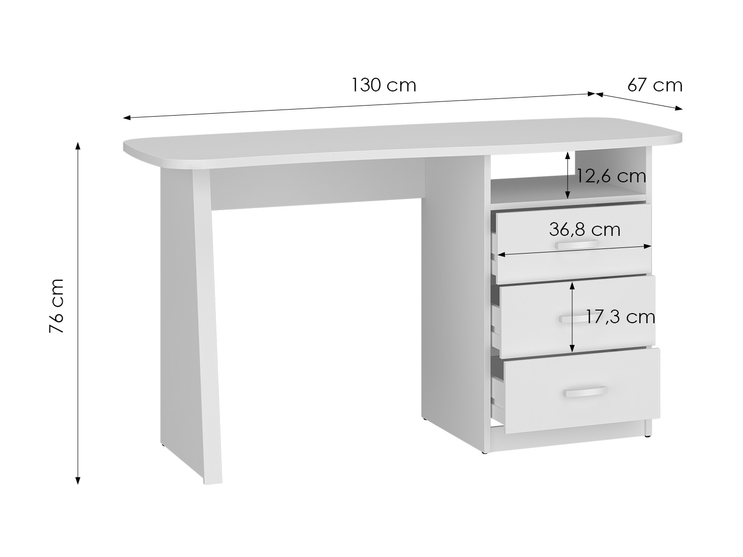 Kancelarijski sto Ontario 204 (Belo)