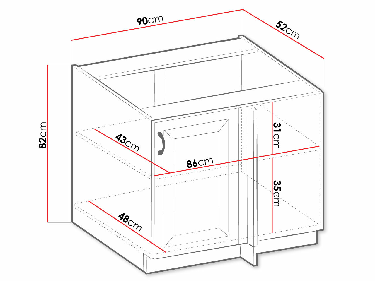 Modularni ormar sa vratima Retro White 100