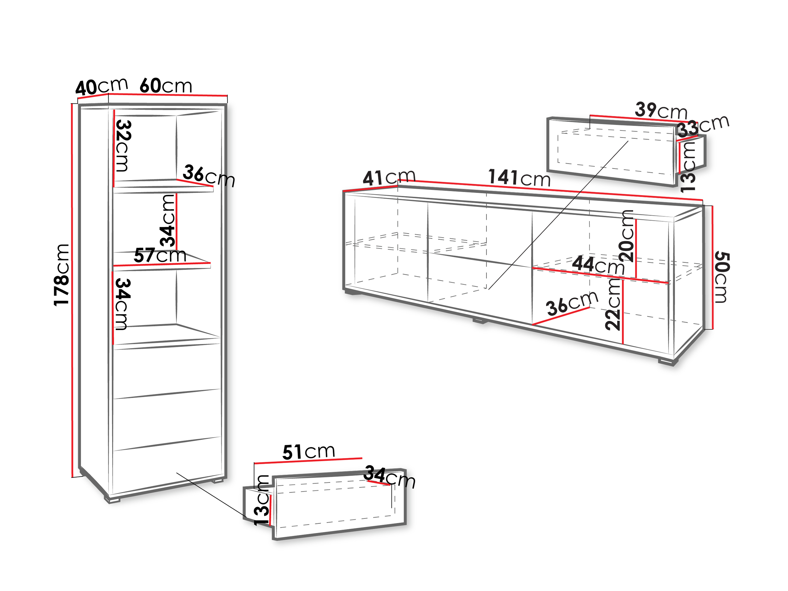 Set za dnevnu sobu Comfivo Tutela IV (Belo)