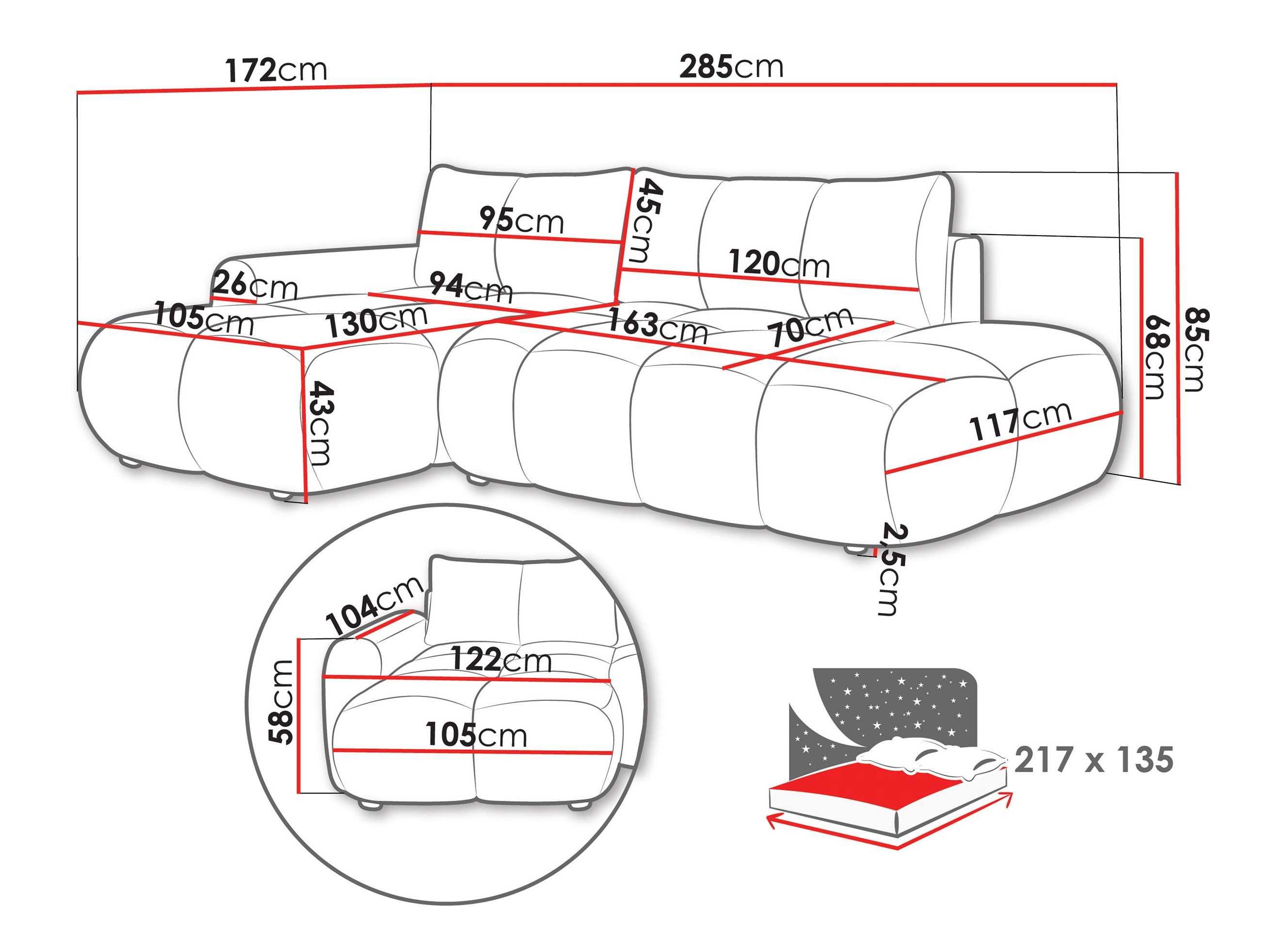 Ugaona garnitura TrendyNest Ansera (Flow 02)