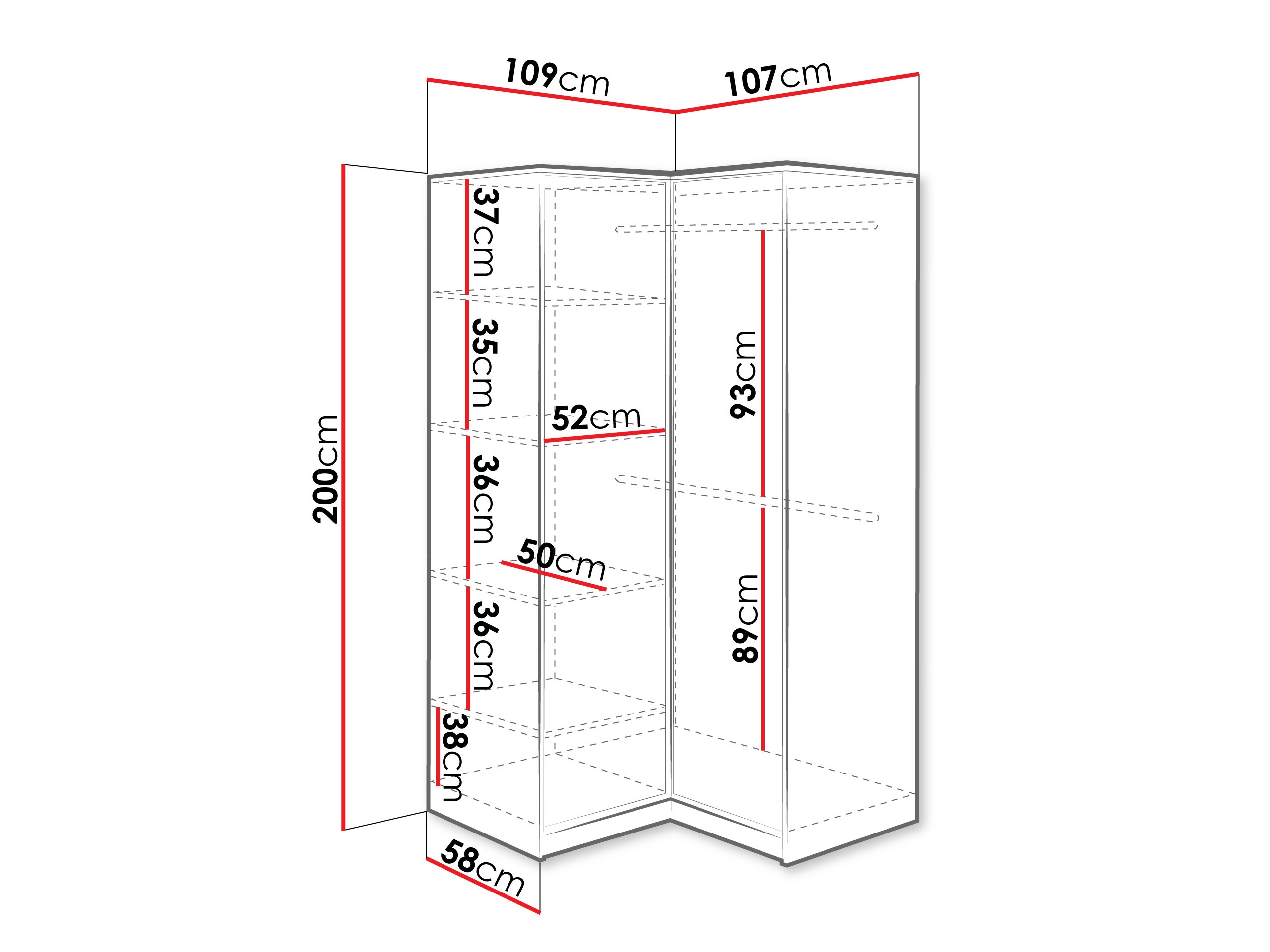 Ugaoni ormar Dortivu 161