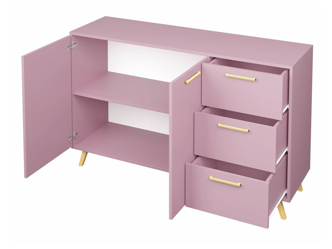 Komoda Rosa (Ljubičasta + Zlatna)