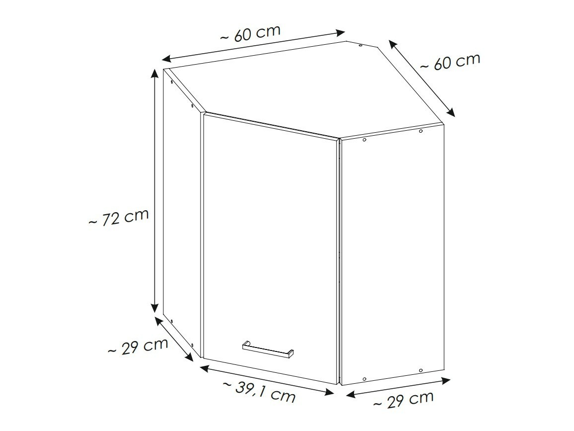 Modularni zidni ugaoni ormar Quti 119
