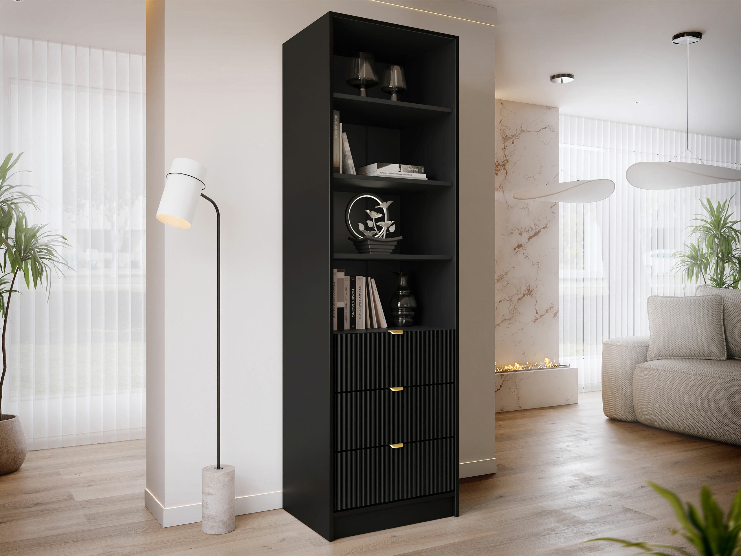 Polica Comfivo Larmire 116 (Crno)