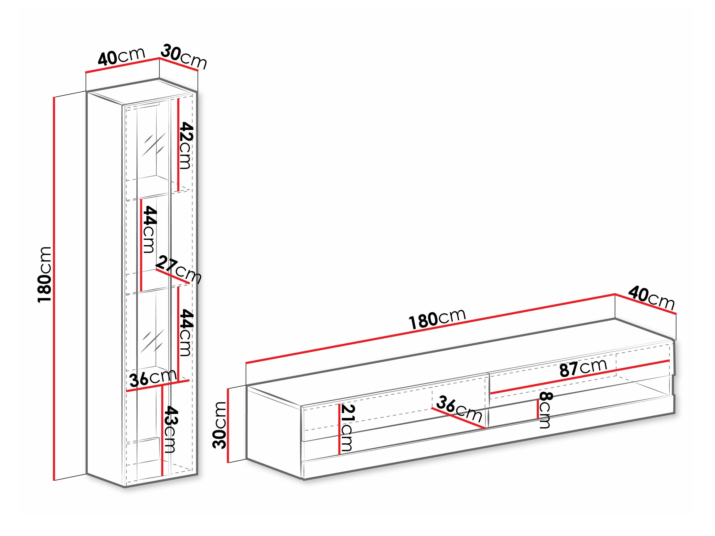 Set za dnevnu sobu Venenou 118 (Belo + Sjajno belo)