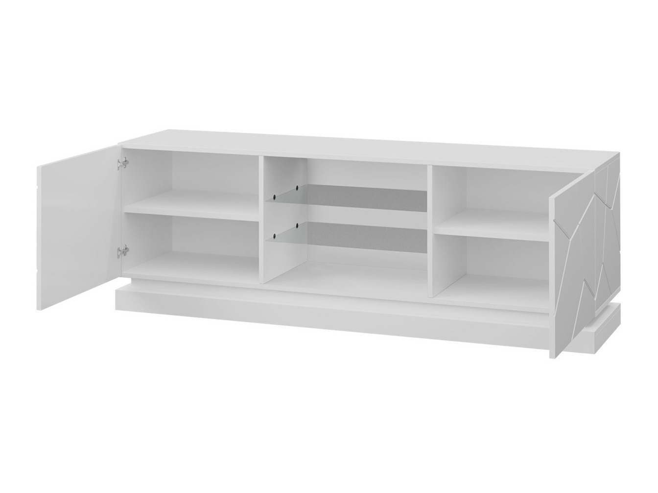 TV komoda Linar (Belo + Sjajno belo)