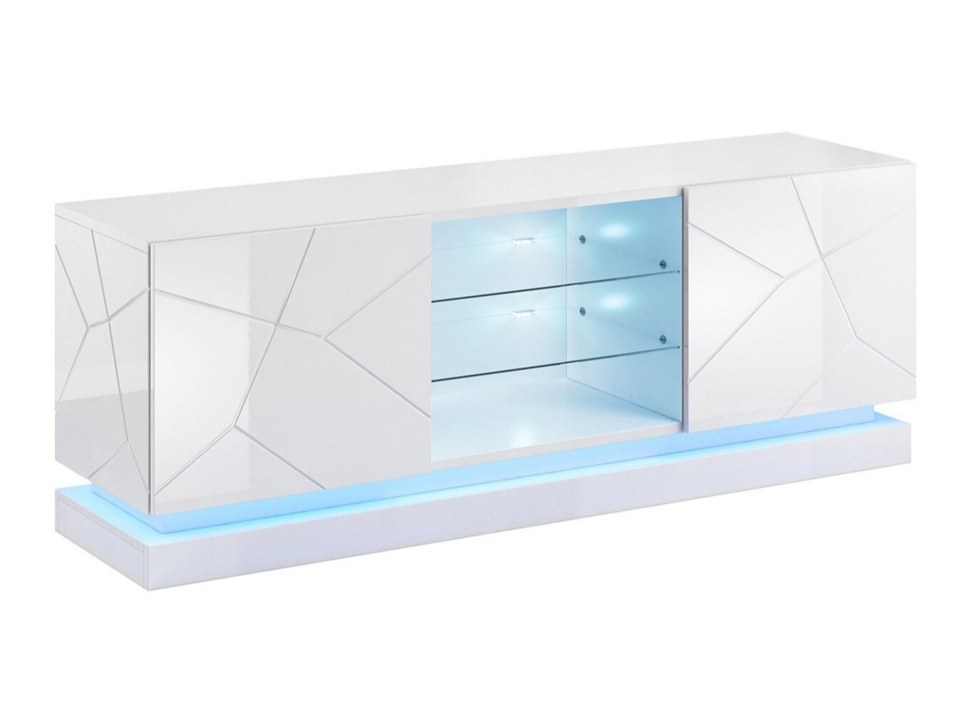 TV komoda Linar (Belo + Sjajno belo)