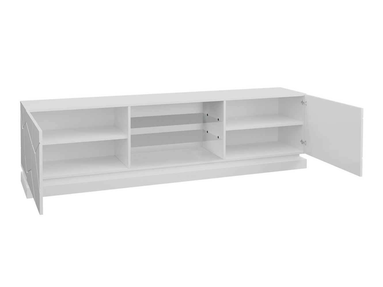 TV komoda Linar I (Belo + Sjajno belo)