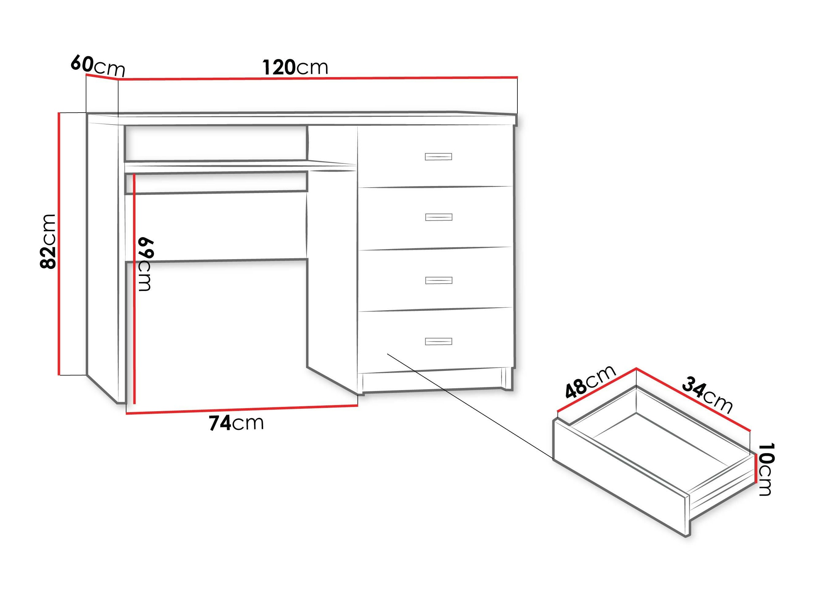 Kancelarijski sto Serfeno 114 (Kraft Belo)