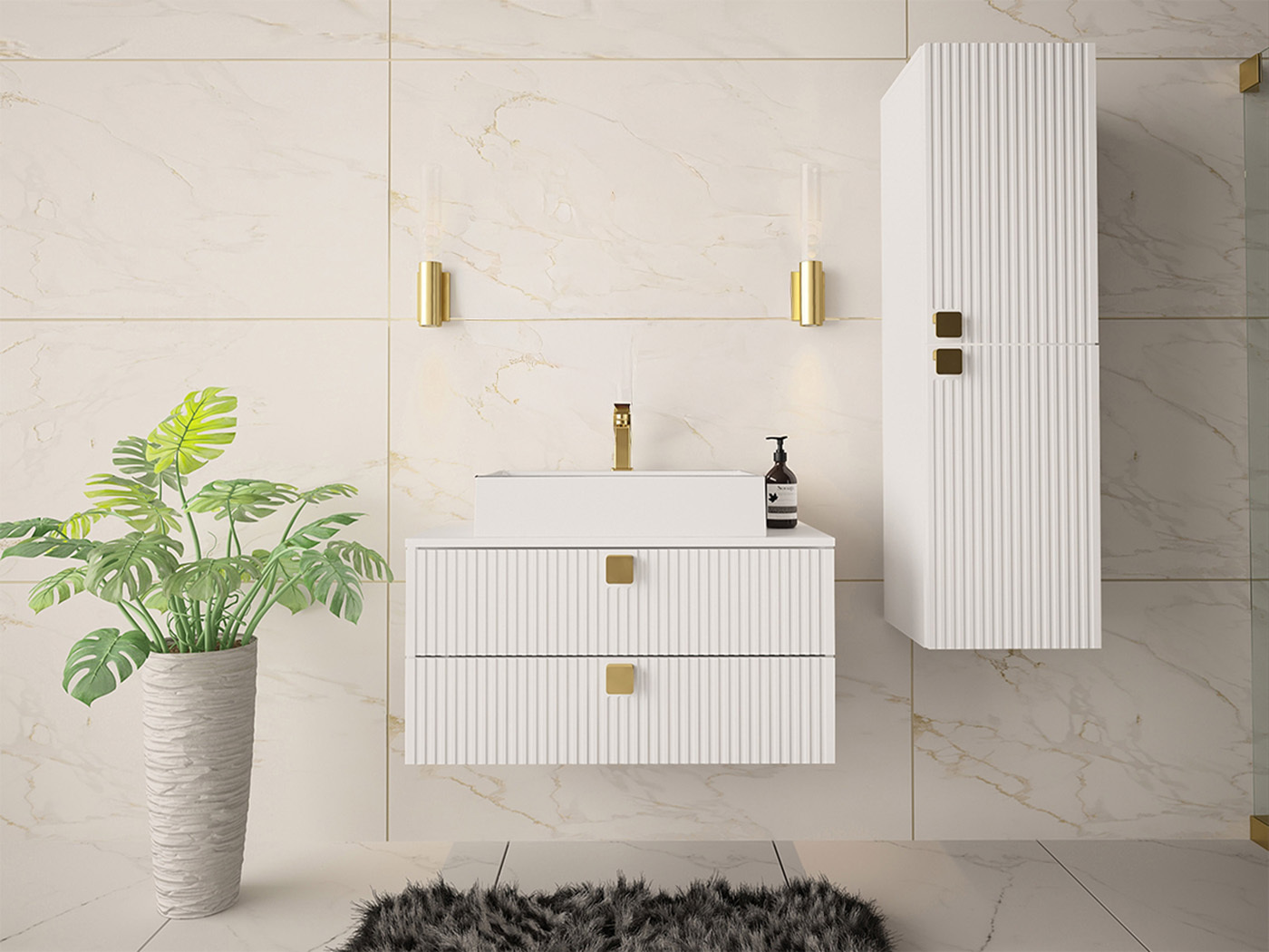 Set za kupatilo Panium (Belo)