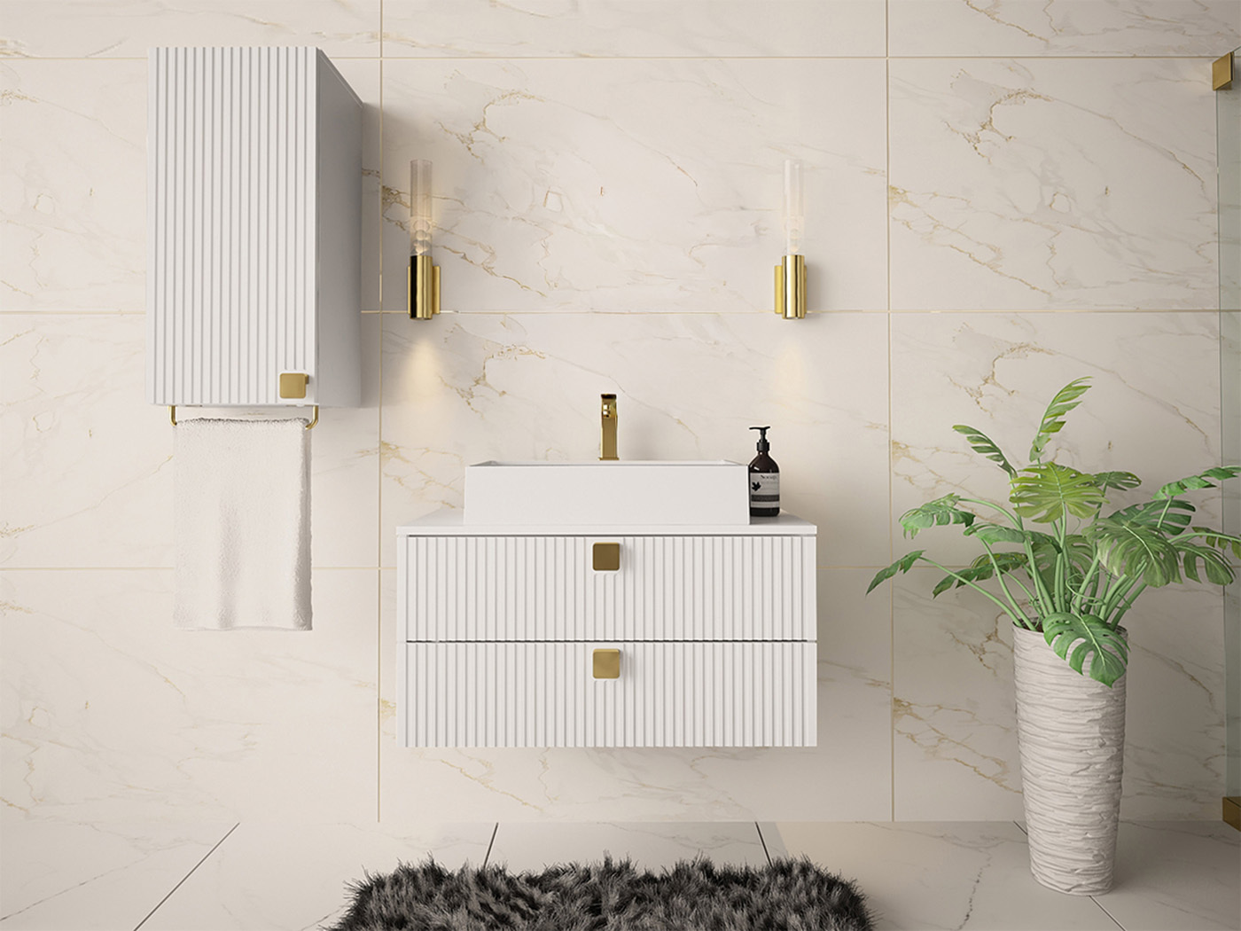 Set za kupatilo Panium I (Belo)