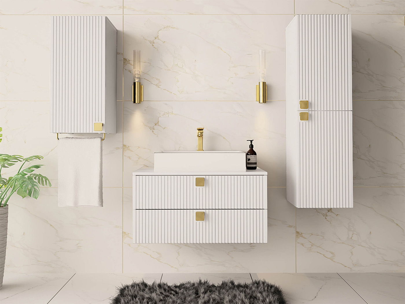 Set za kupatilo Panium II (Belo)