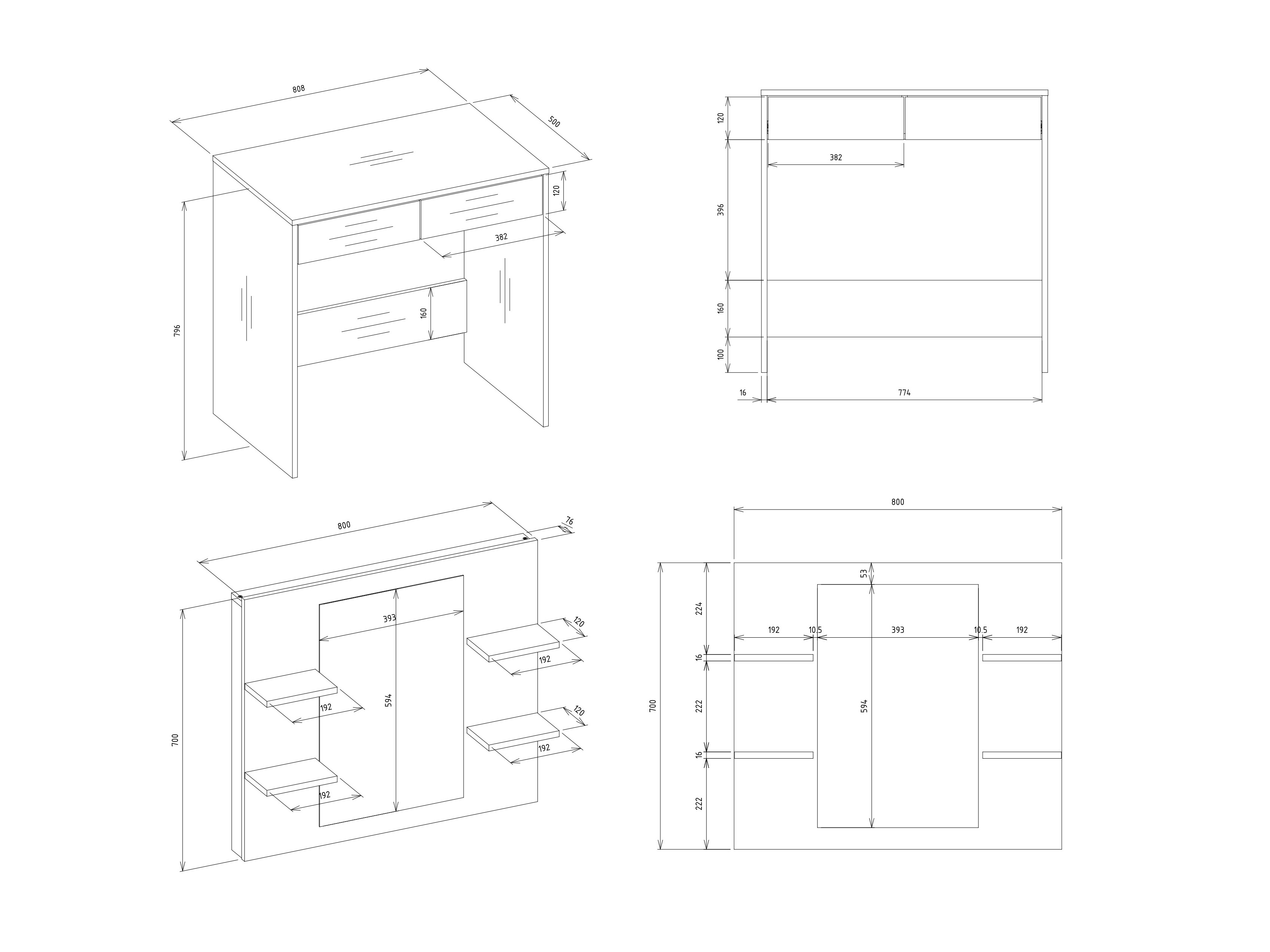 Toaletni sto Mandeville 357