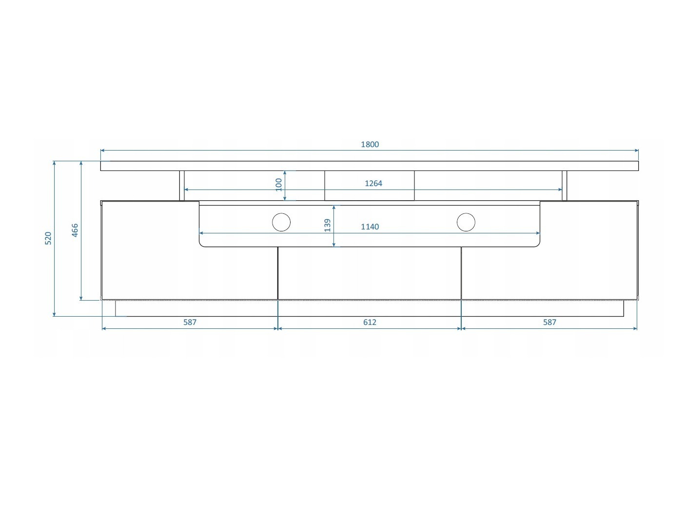 TV komoda Buffalo 175 (Sjajno belo)
