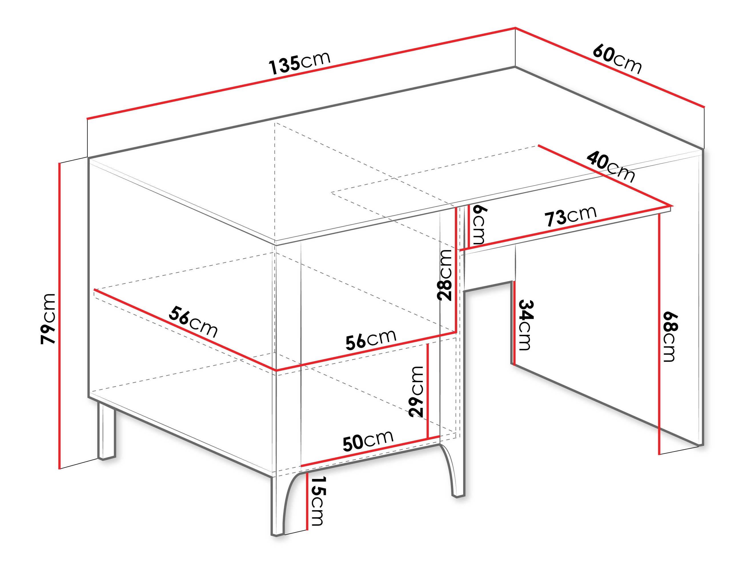 Kancelarijski sto Mavtoru 108 (Crno)