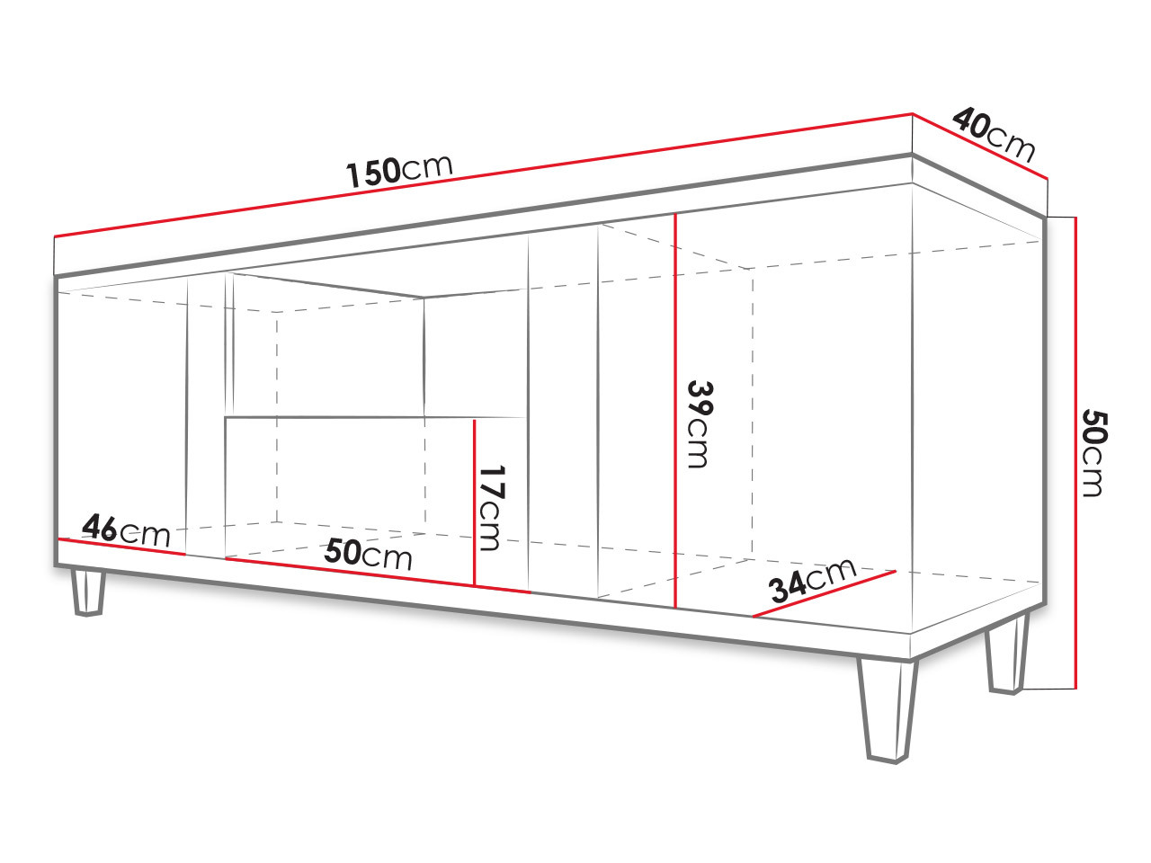 TV komoda Livseri 113 (Belo + Sjajno belo + Svetlo drvo)