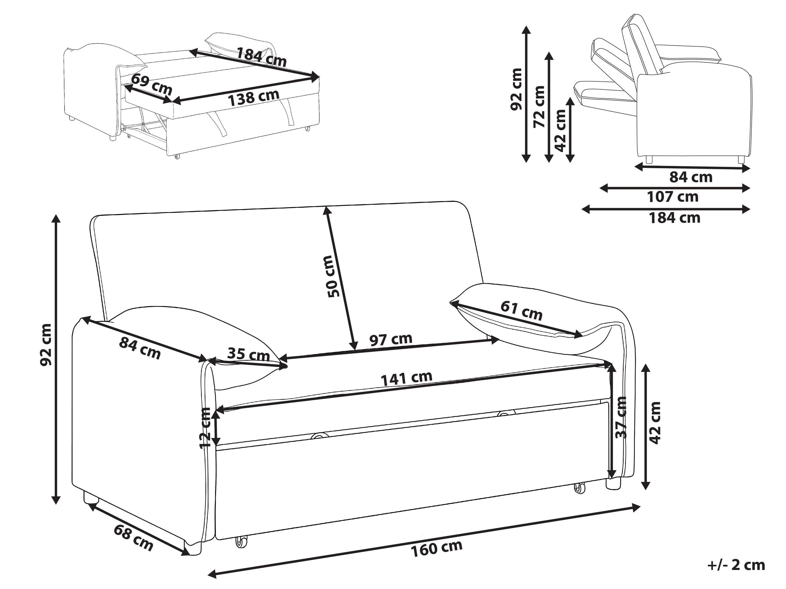 Sofa na razvlačenje Berwyn 2908 (Krem)
