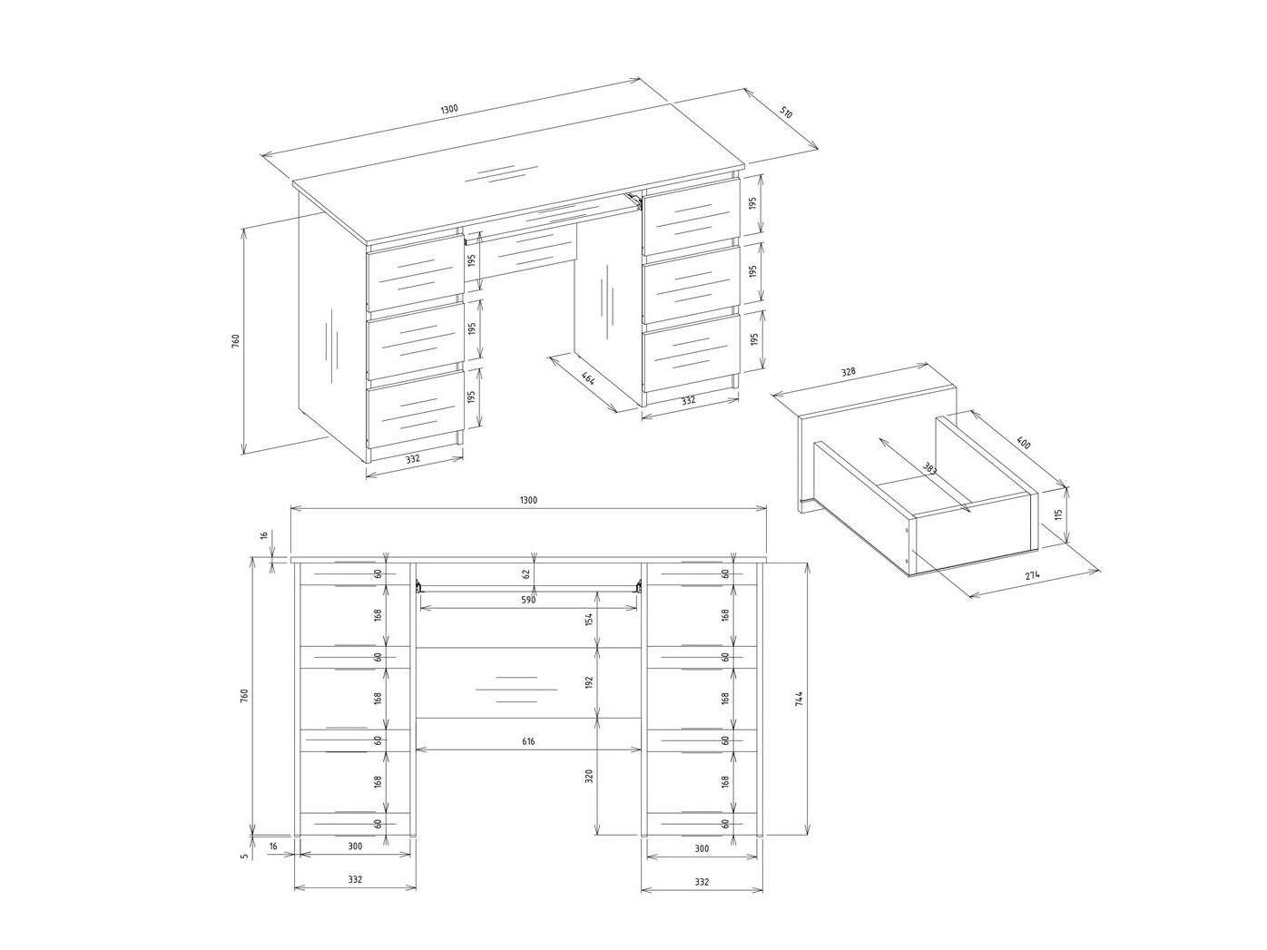 Kancelarijski sto Mandeville 306