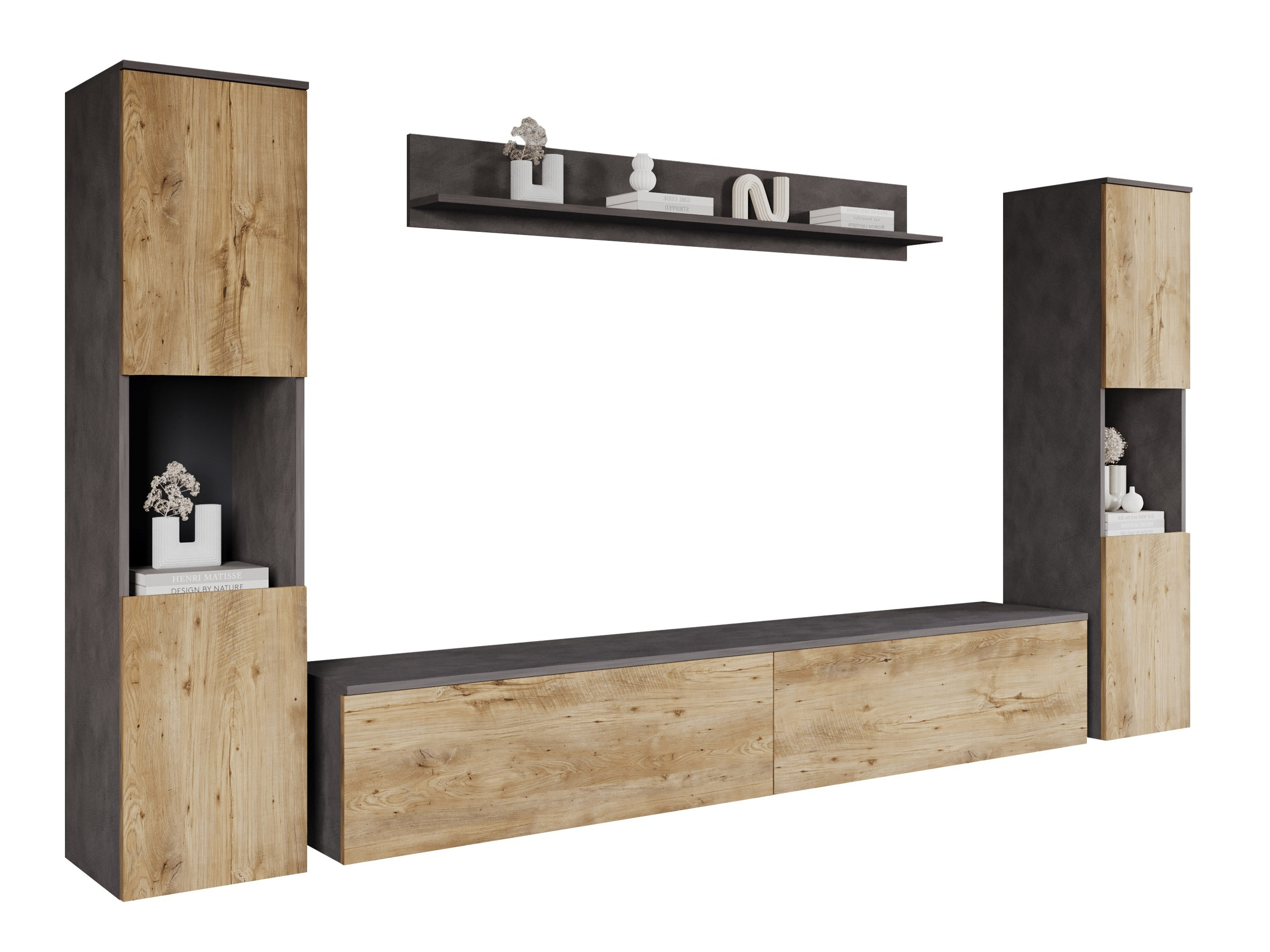 Set za dnevnu sobu Sarasota 131 (Matera siva + Kesten)