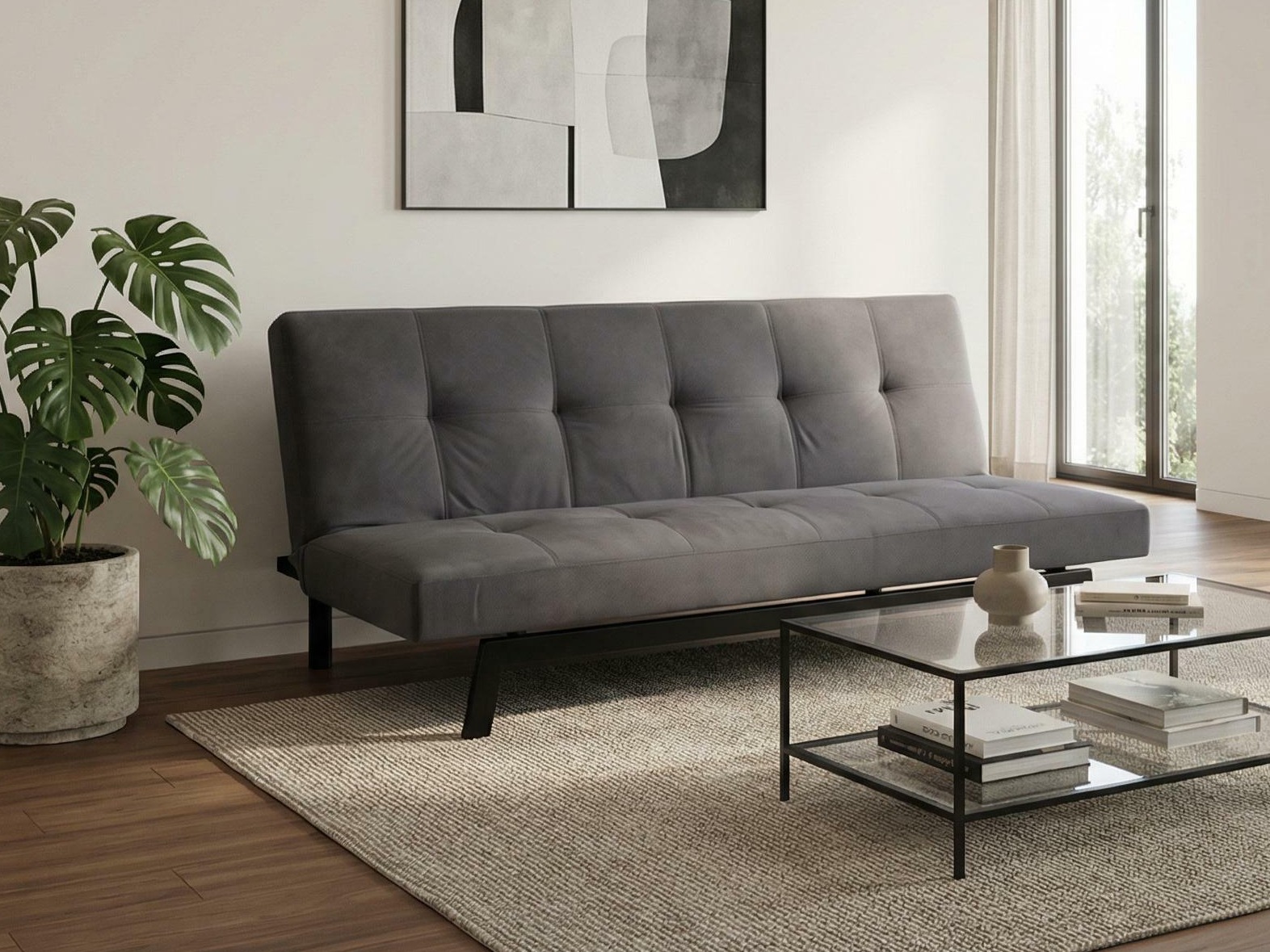 Sofa na razvlačenje Dallas 1710 (Tamnosiva + Crno)