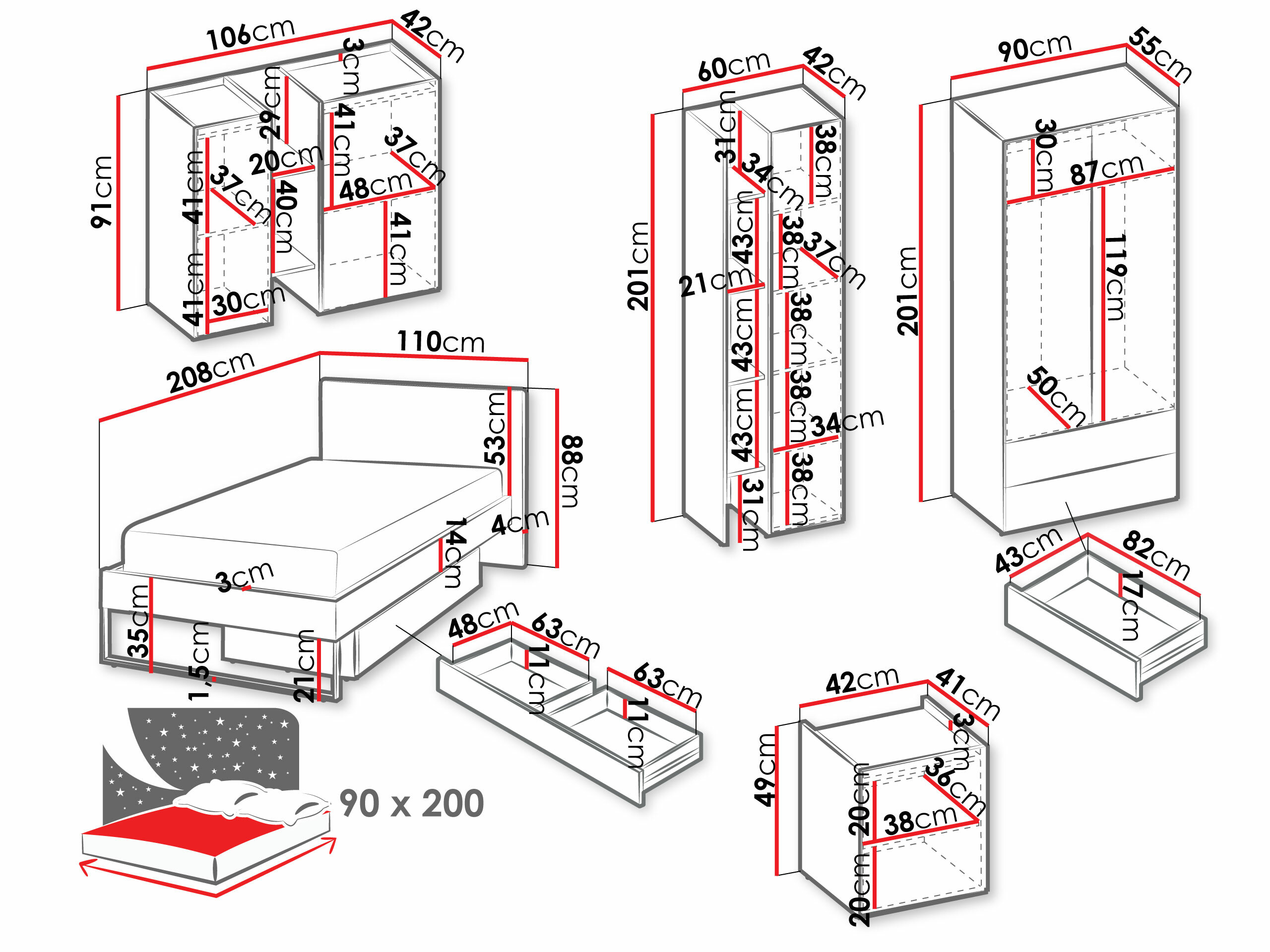 Set spavaća soba Tivseva 114