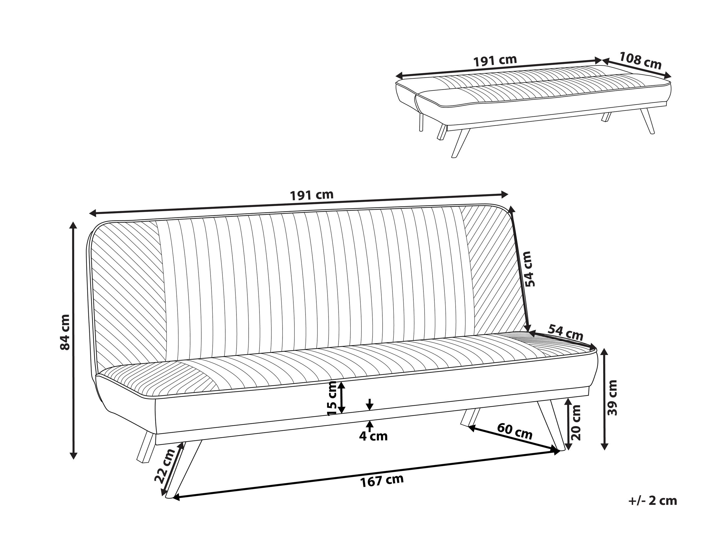 Sofa na razvlačenje Berwyn 2931 (Sivo)