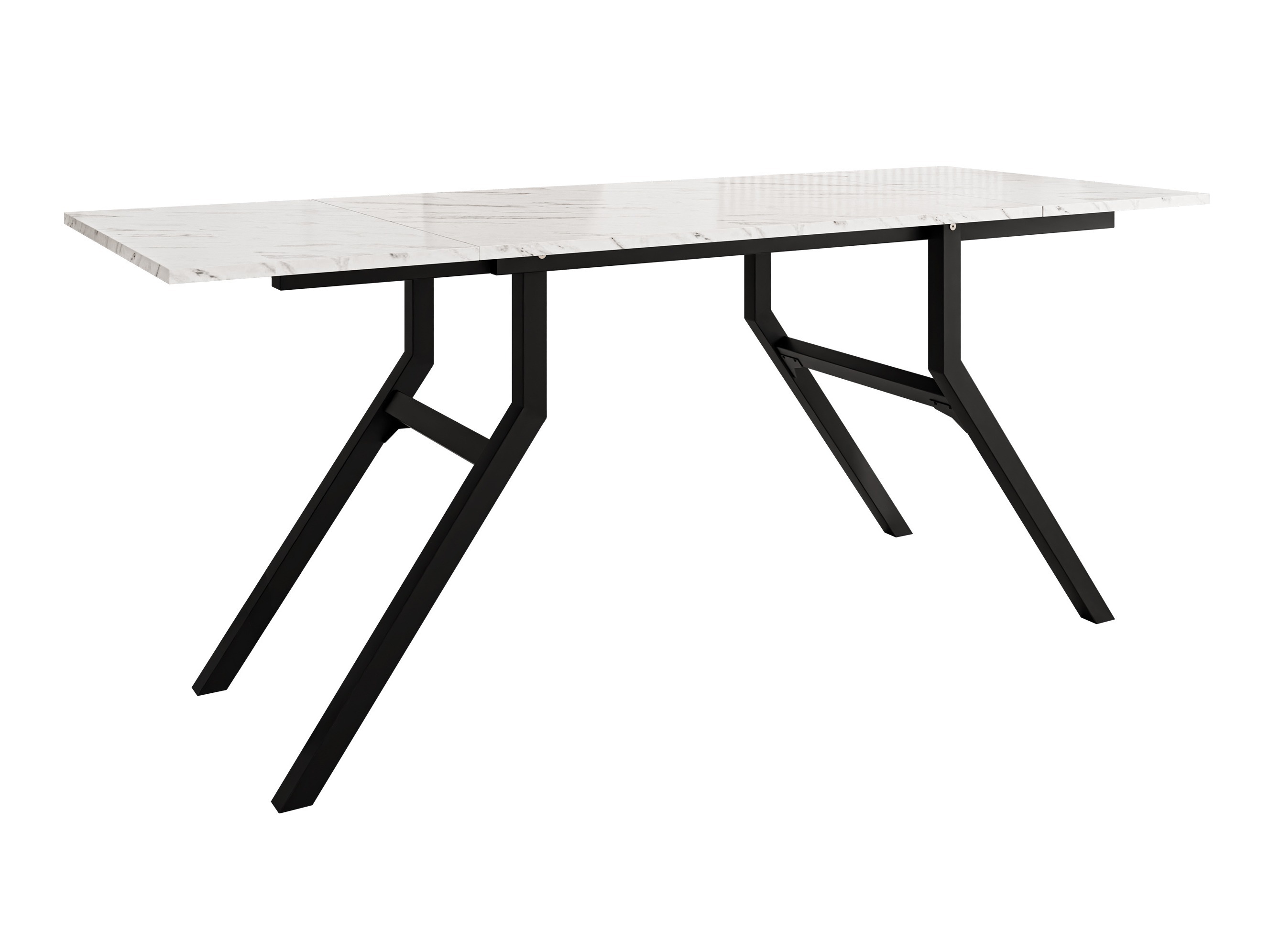 Modularni stočić za kafu Oswego 151 (Beli mermer + Crno)