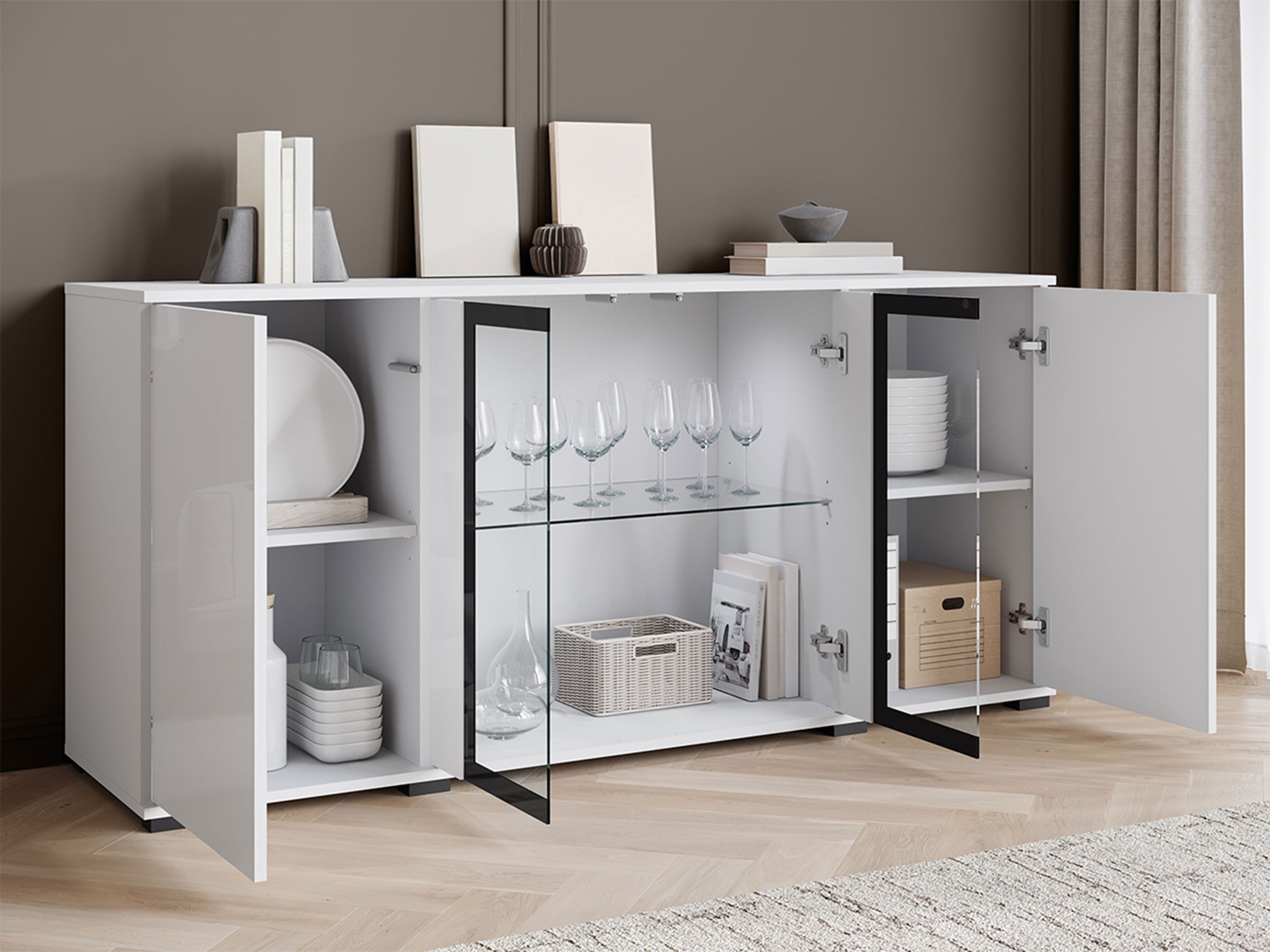 Ormarić Torcame 102 (Hrast Votan + Sjajno belo)