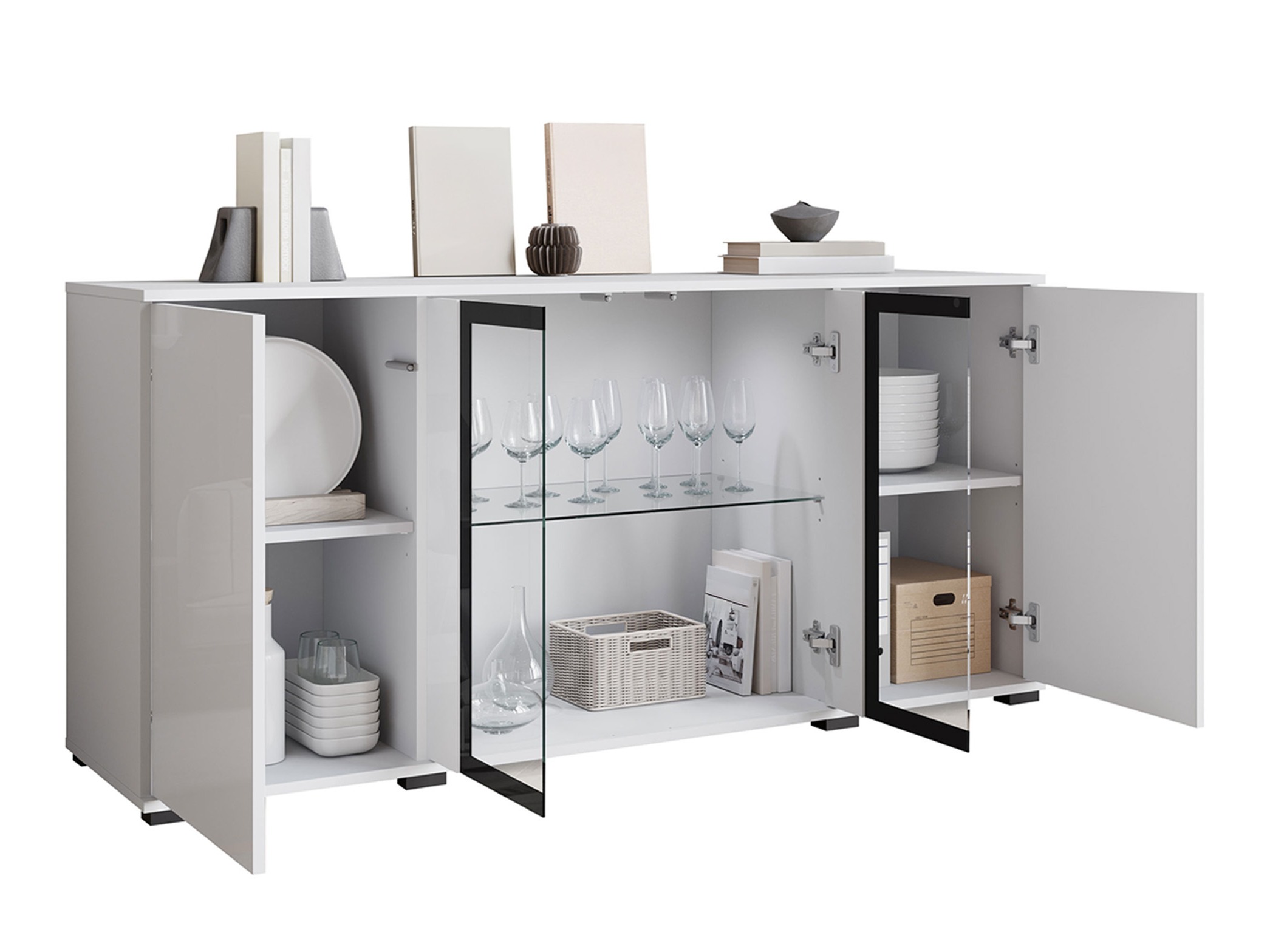 Ormarić Torcame 102 (Hrast Votan + Sjajno belo)