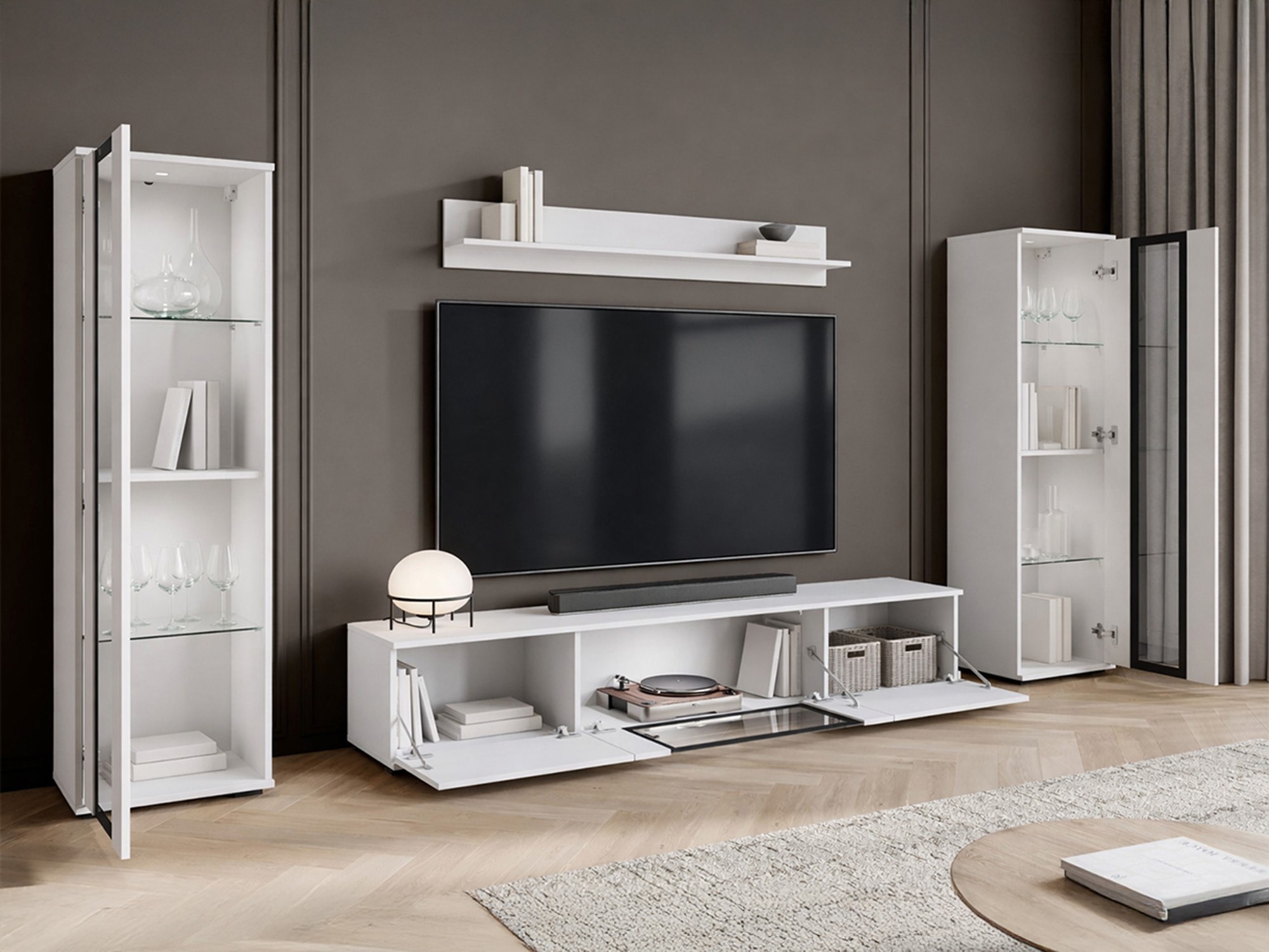 Set za dnevnu sobu Torcame 103 (Belo + Sjajno belo)