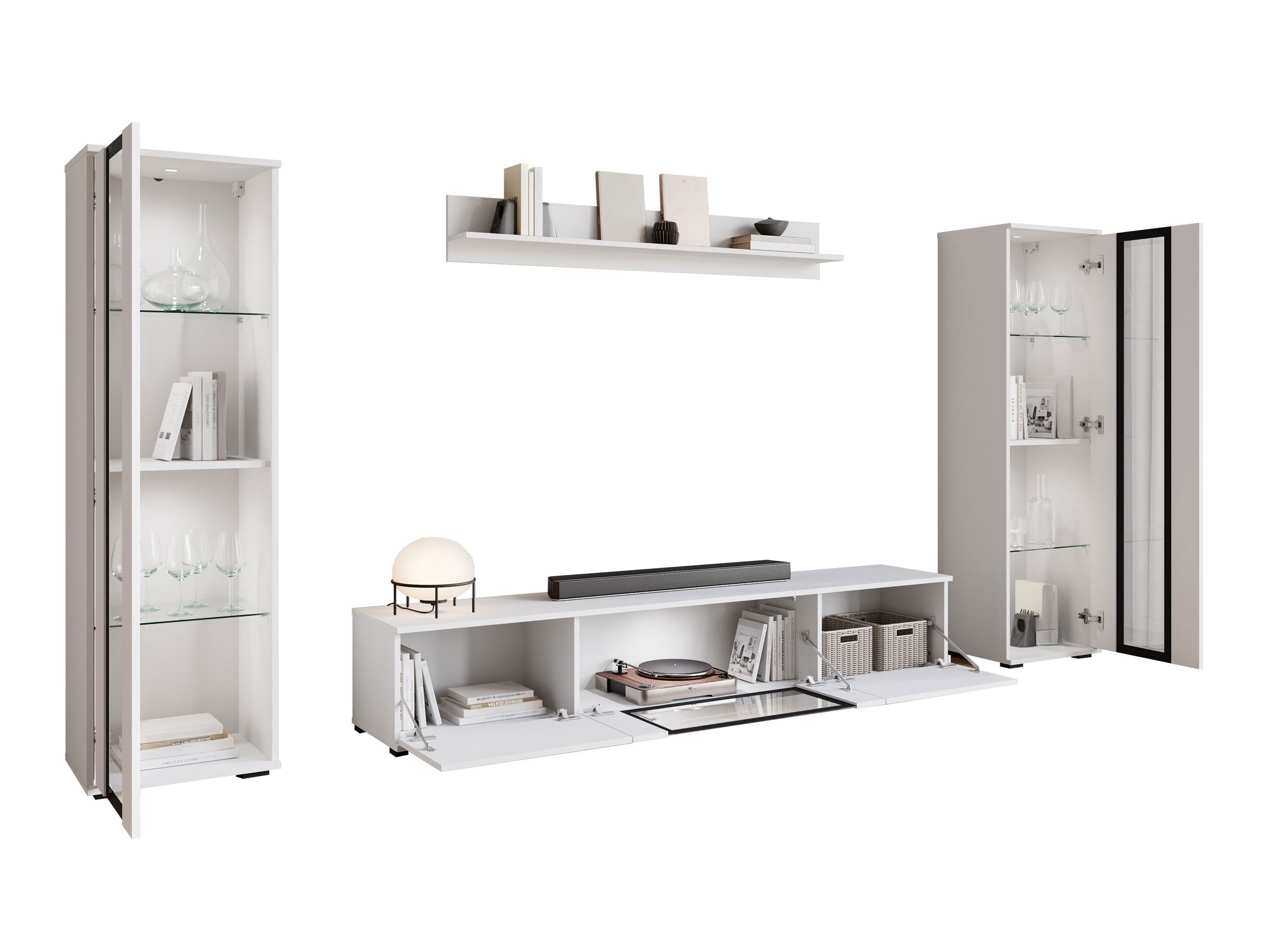 Set za dnevnu sobu Torcame 103 (Belo + Sjajno belo)