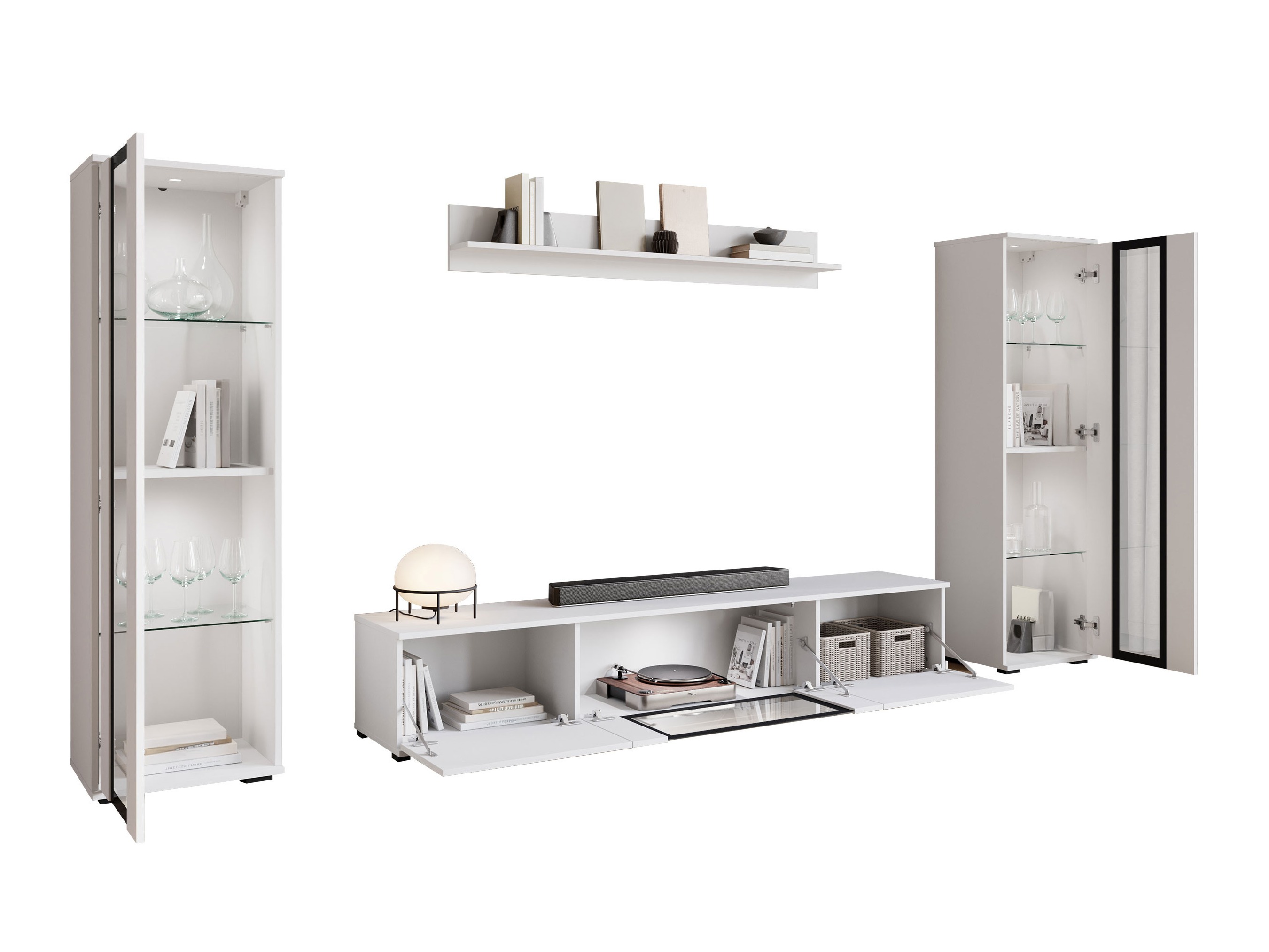 Set za dnevnu sobu Torcame 103 (Belo + Sjajno belo)