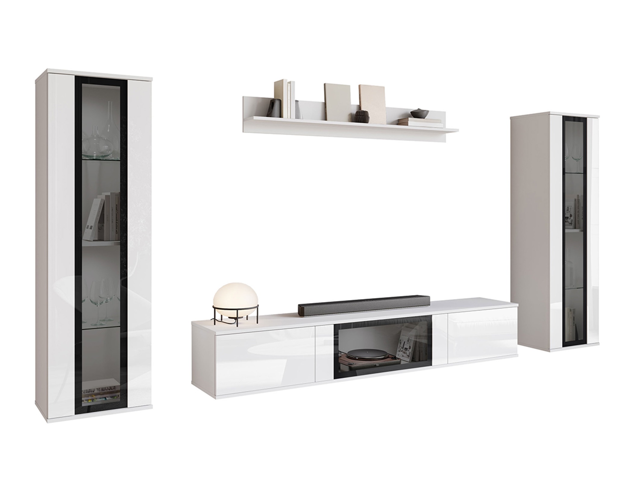 Set za dnevnu sobu Torcame 103 (Belo + Sjajno belo)