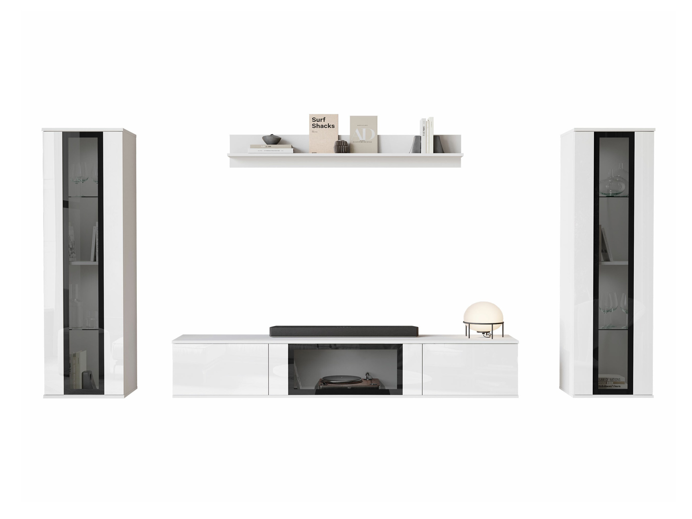 Set za dnevnu sobu Torcame 103 (Belo + Sjajno belo)