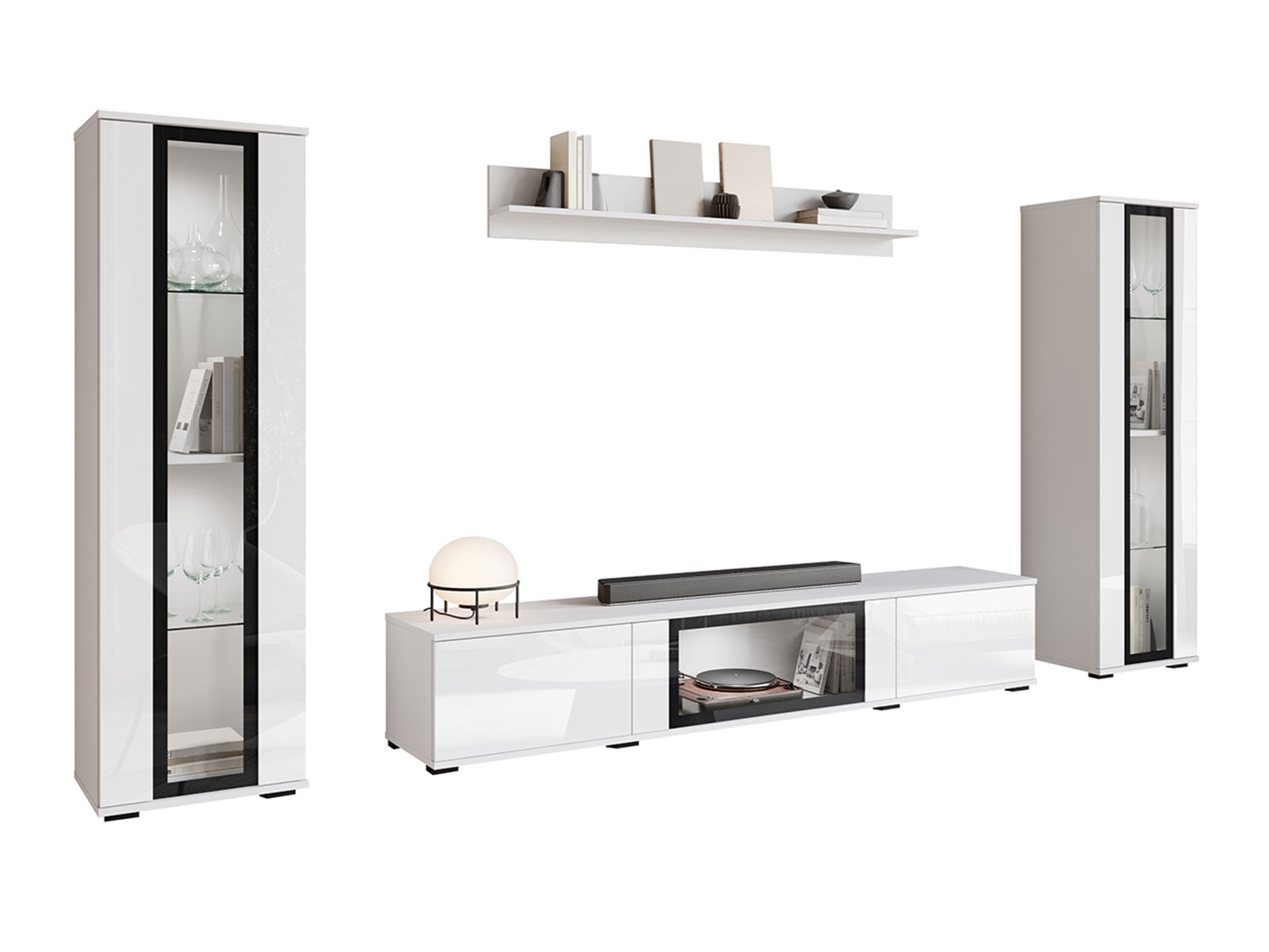 Set za dnevnu sobu Torcame 103 (Belo + Sjajno belo)