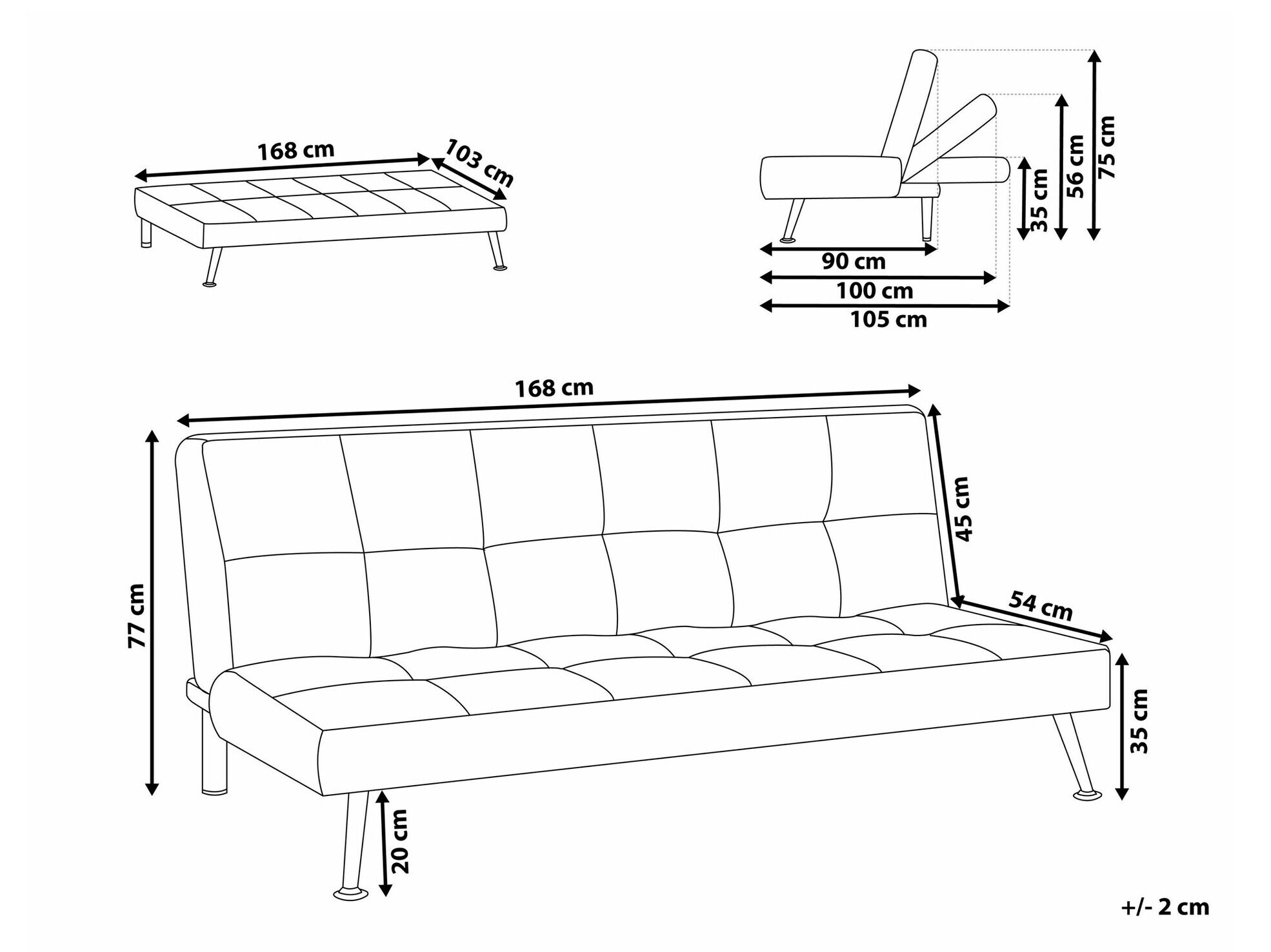 Sofa na razvlačenje Berwyn 1989 (Zelena)