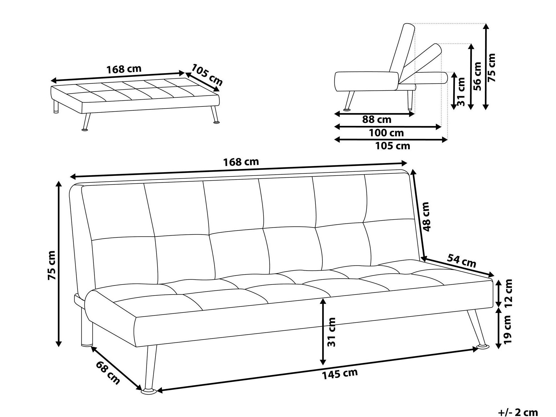 Sofa na razvlačenje Berwyn 1989 (Plava)