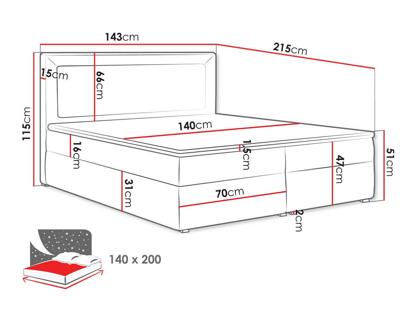 Boxspring krevet Pomona 112 (Victoria 14 853)