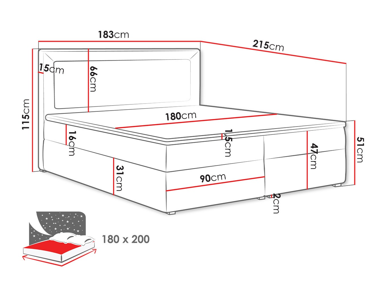 Boxspring krevet Pomona 112 (Victoria 14 864)